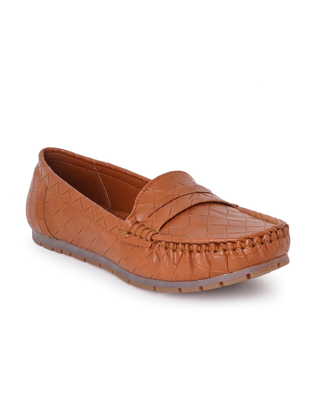 

SCENTRA Women Textured Penny Loafers, Tan