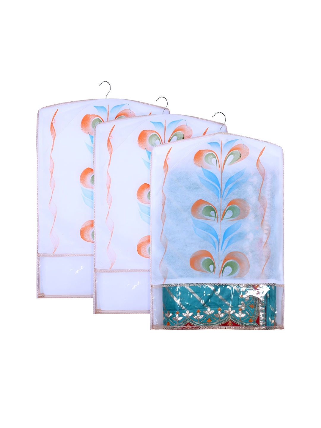 

Kuber Industries Peach-Coloured & White 3 Pieces Regular Multi-Utility Organisers