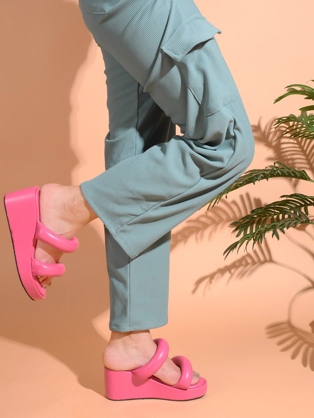 

JM Looks Open Toe Wedge Heels, Pink