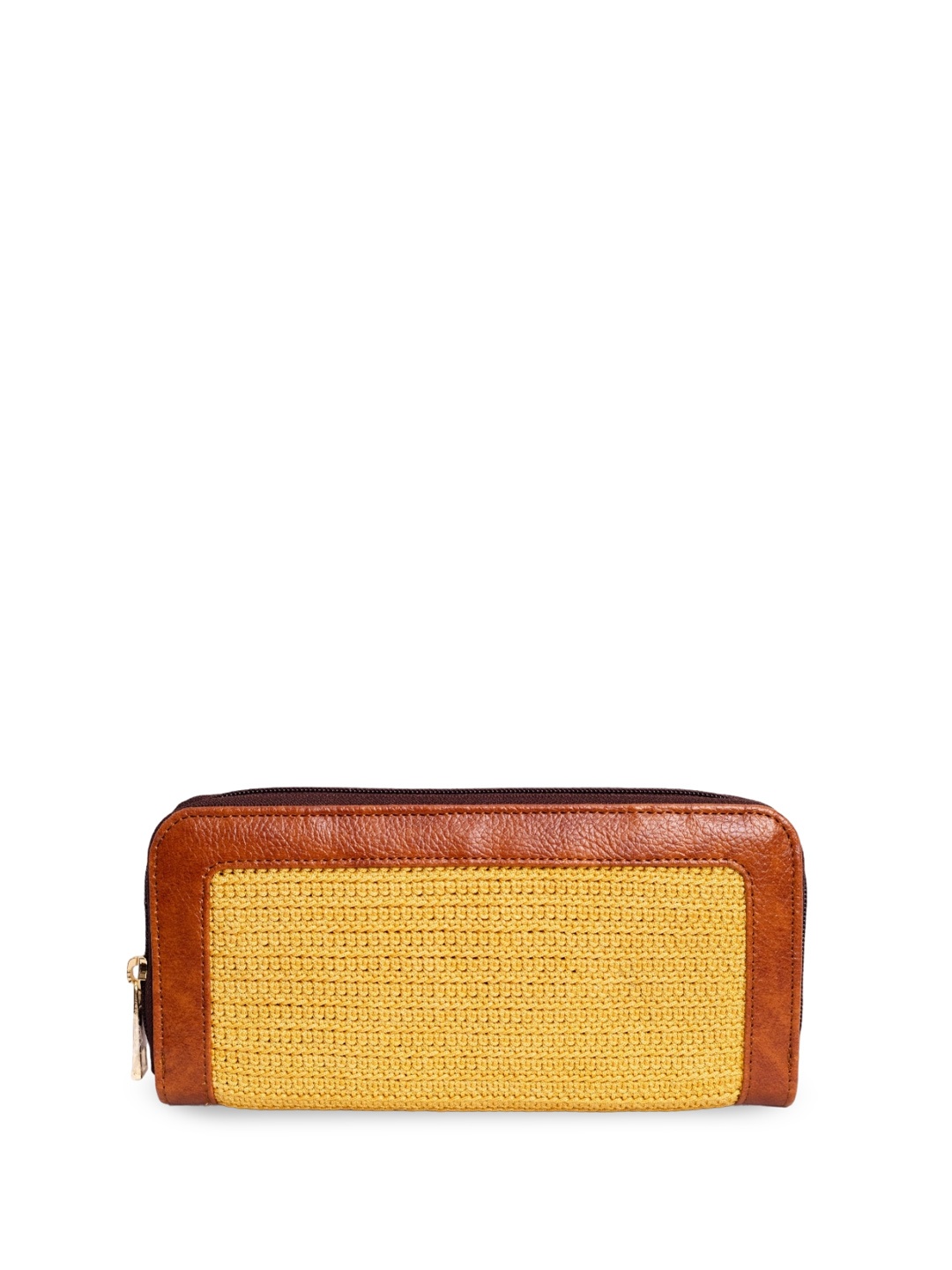 

WABASTA Women Geometric Textured Zip Around Wallet, Yellow