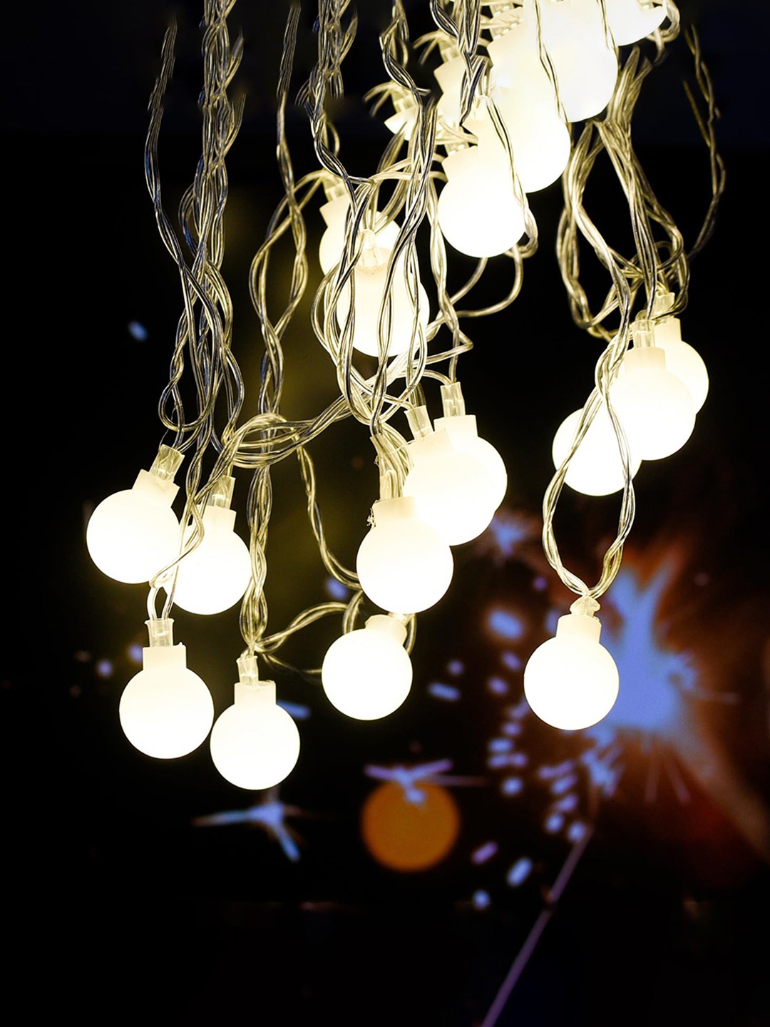 

Kuber Industries White Ball LED String Lights