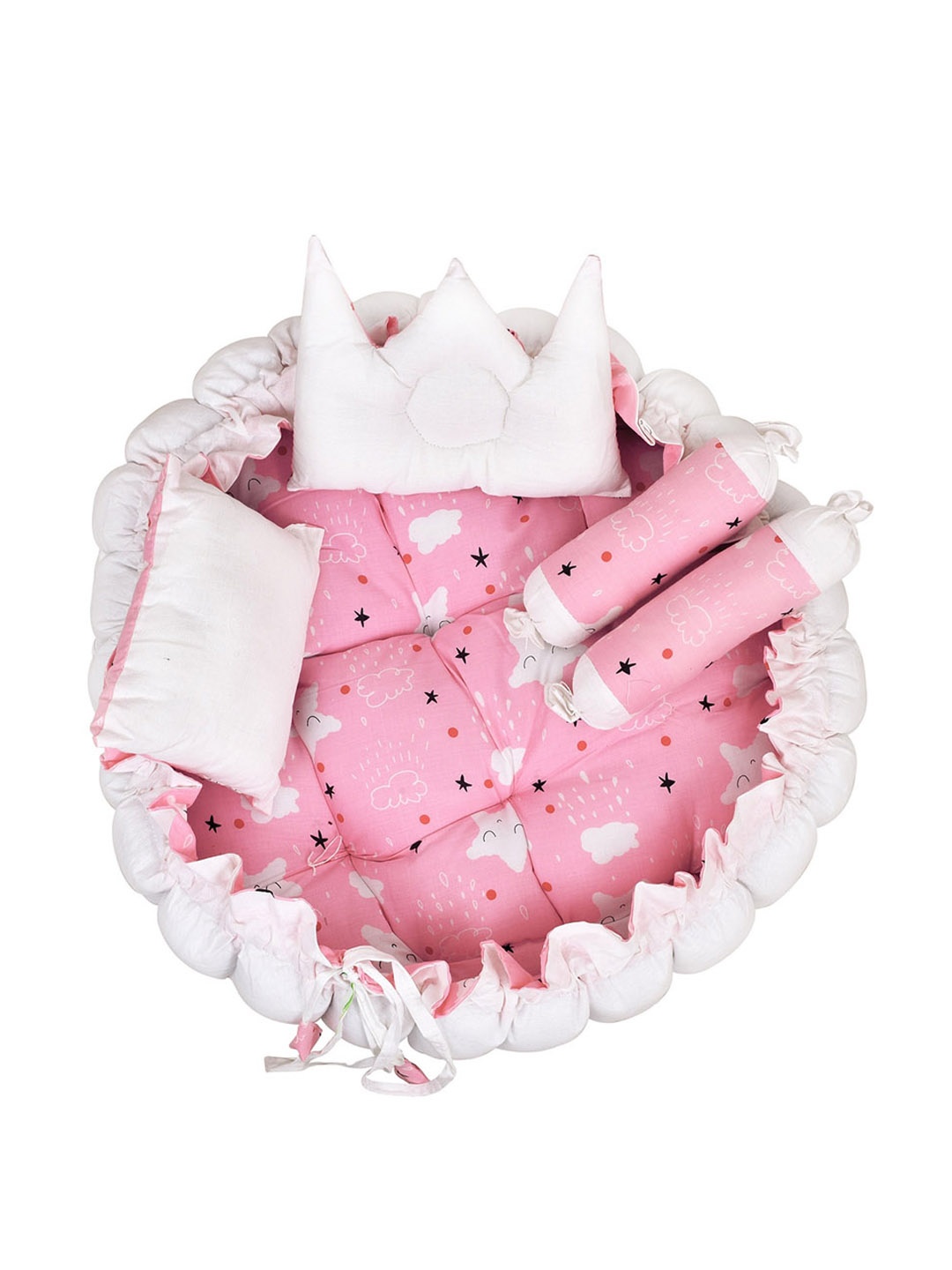 

LOREM Kids Pink Printed Cotton Baby Bed Sets