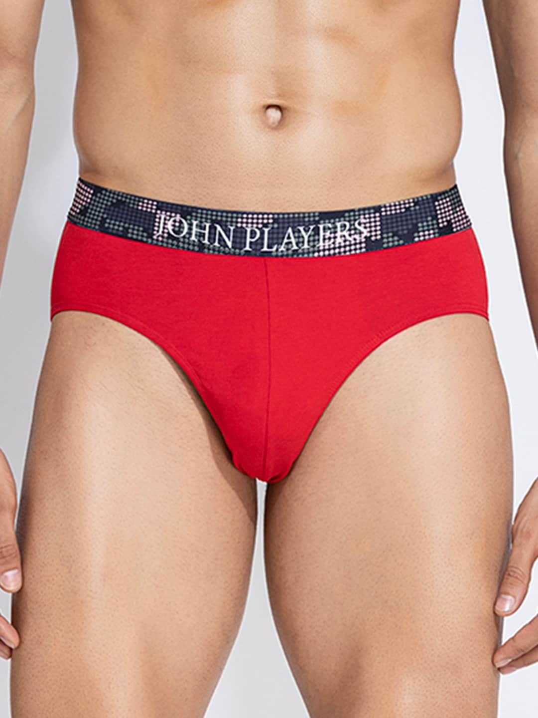 

John Players Contoured Pouch Basic Briefs JBF033M04S, Red