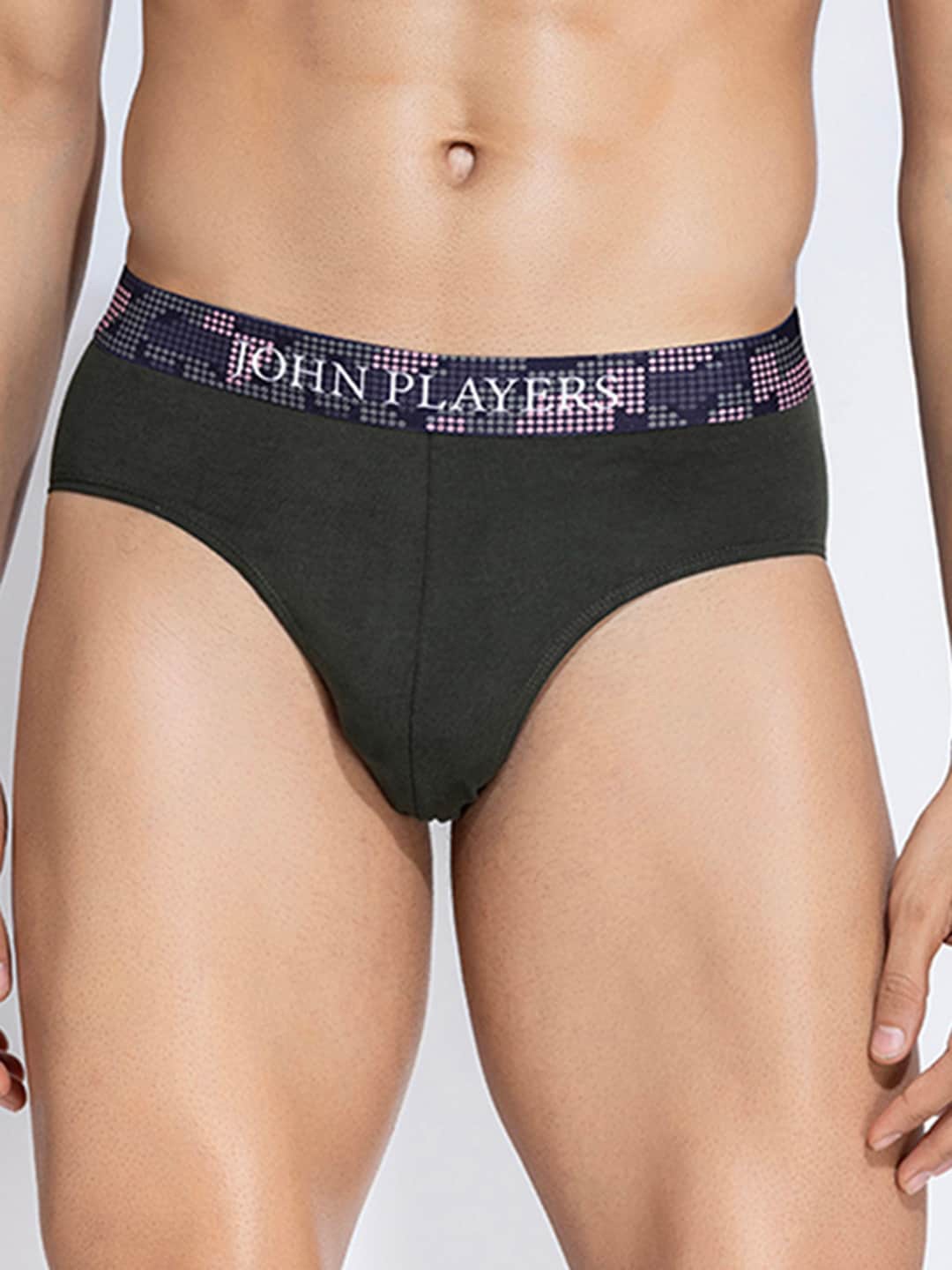 

John Players Cotton Contoured Pouch Basic Briefs JBF033M17S, Green