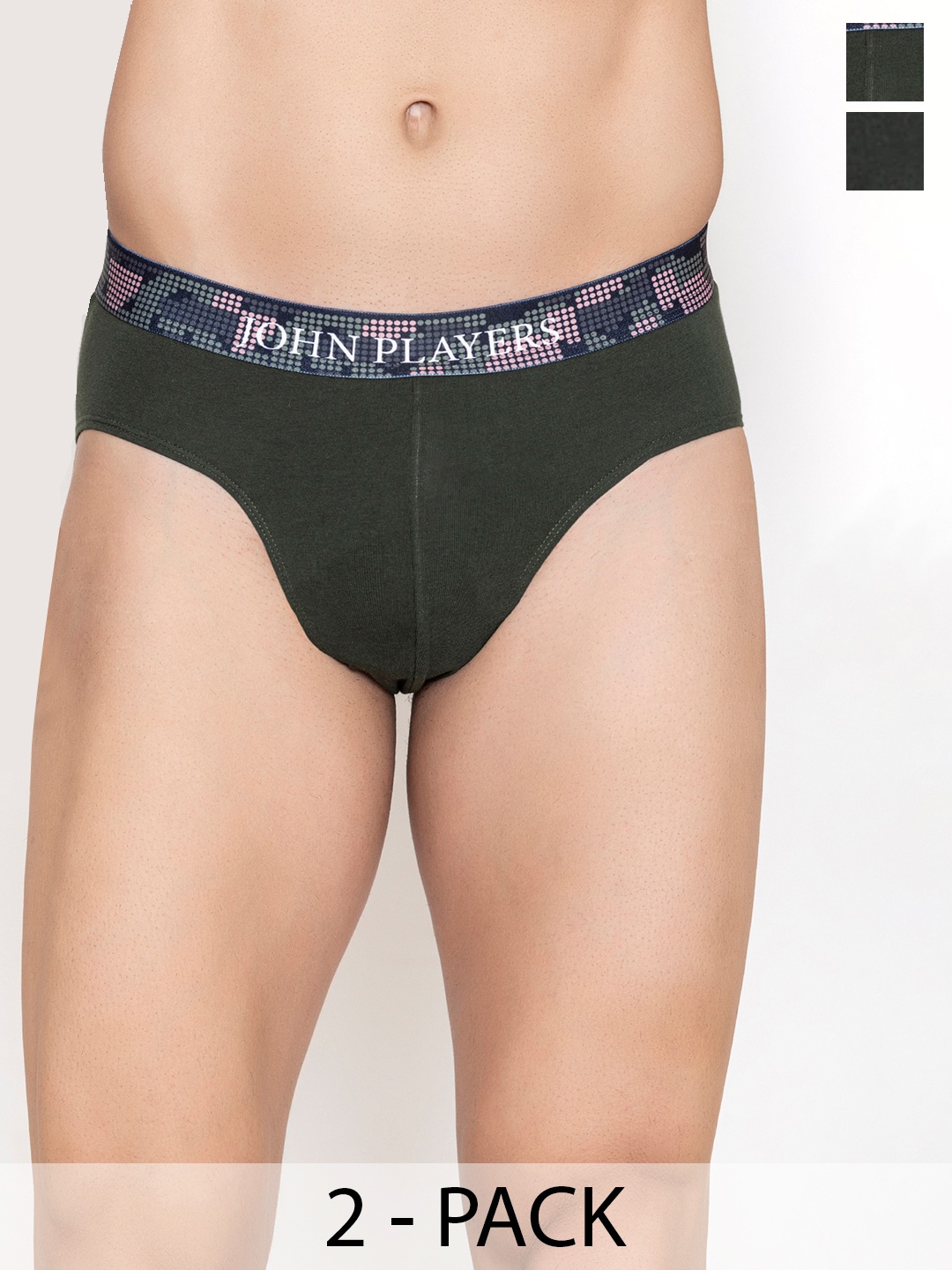 

John Players Pack Of 2 Cotton Rash-Free Basic Briefs COMBOJP09S, Black