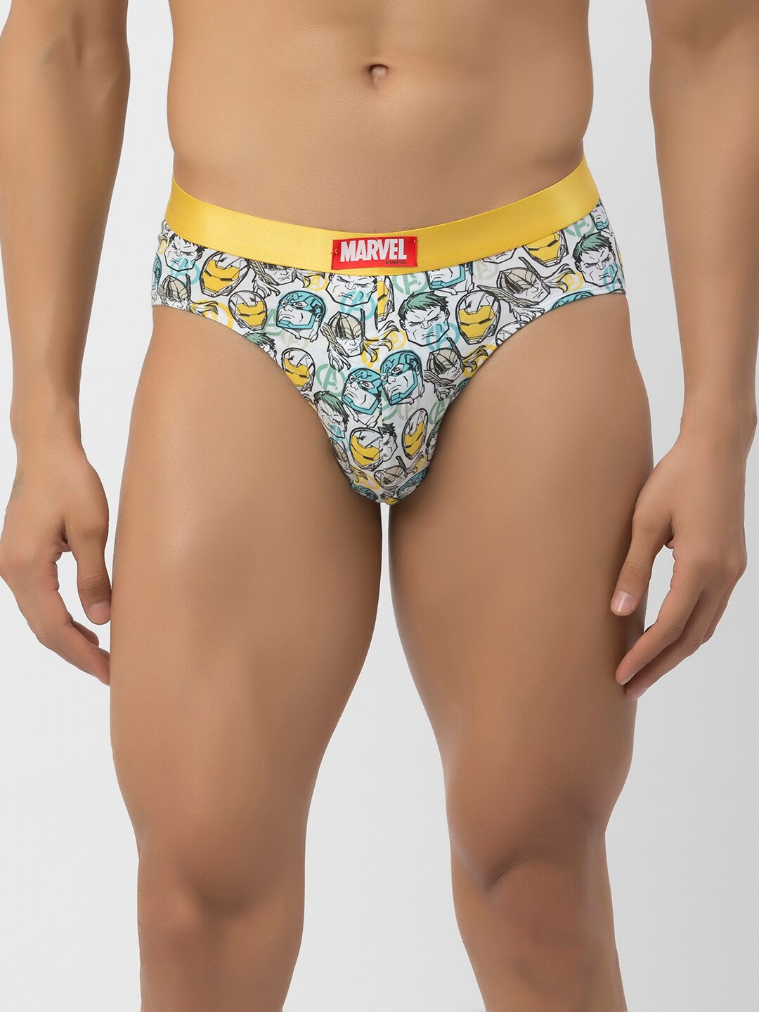 

John Players Printed Cotton Contoured Pouch Basic Briefs JBF023M18S, White