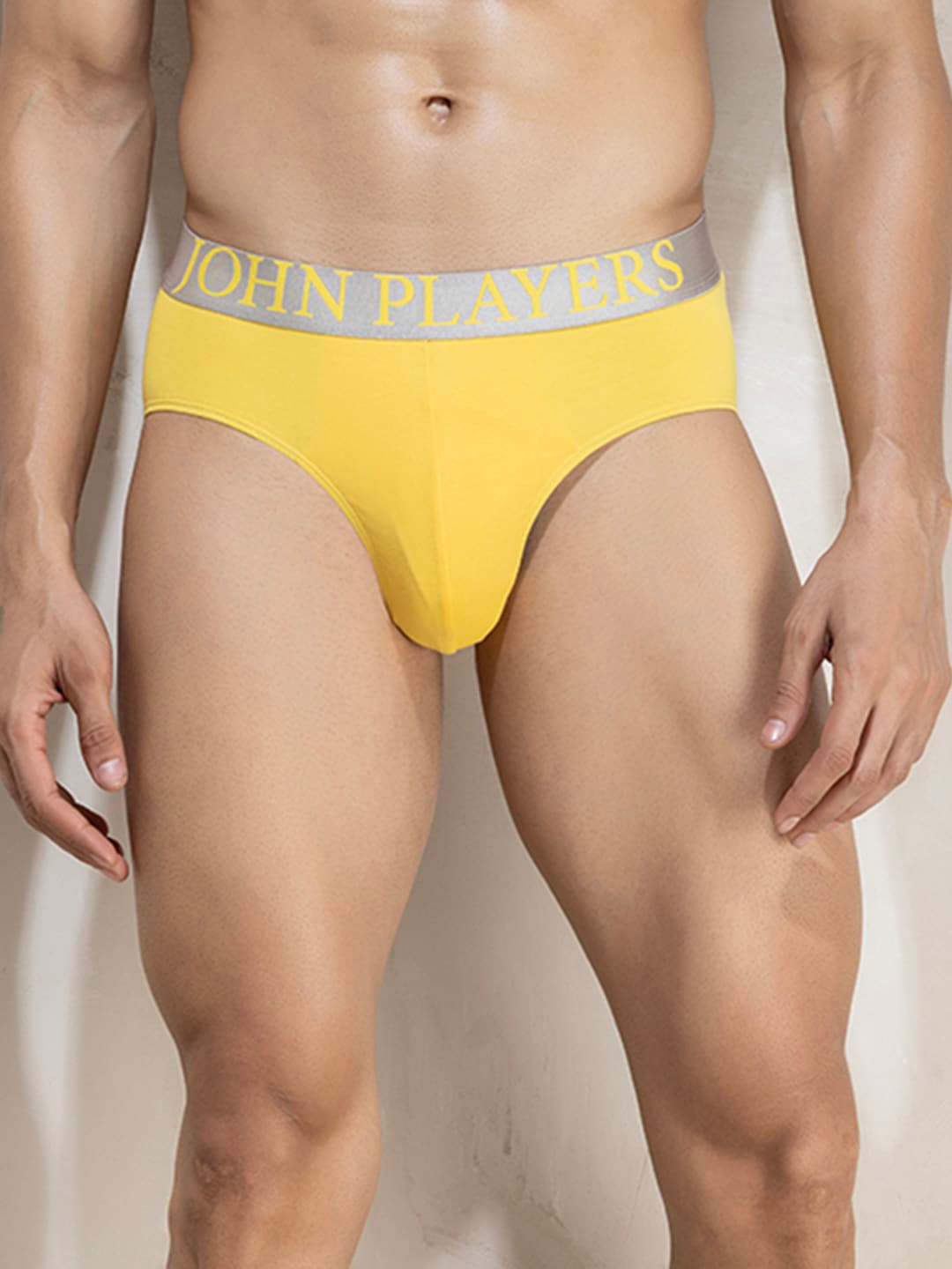 

John Players Men Mid Rise Basic Briefs JBF045M07S, Yellow