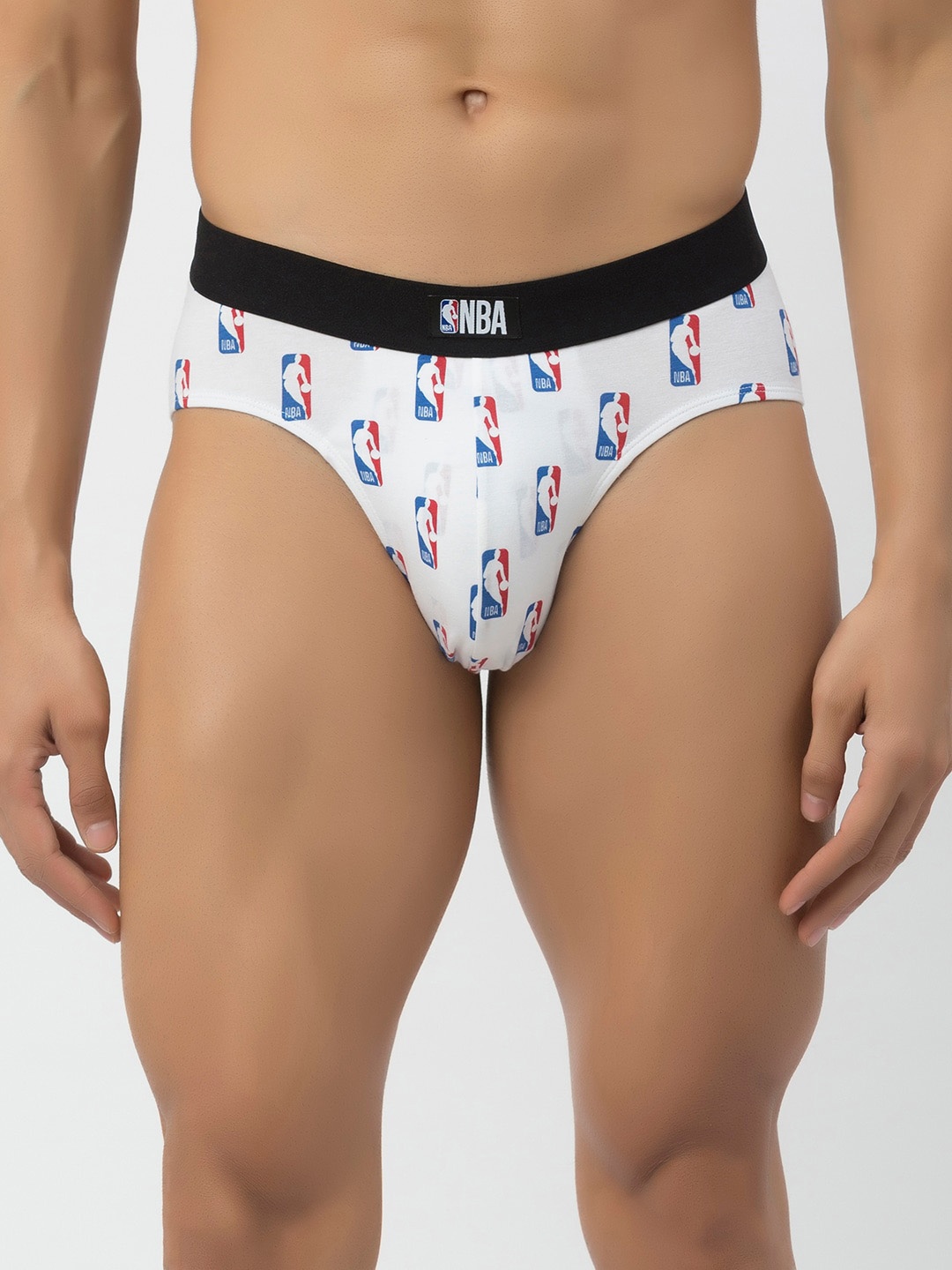 

John Players Printed Contoured Cotton Pouch Basic Briefs JBF025M18S, White