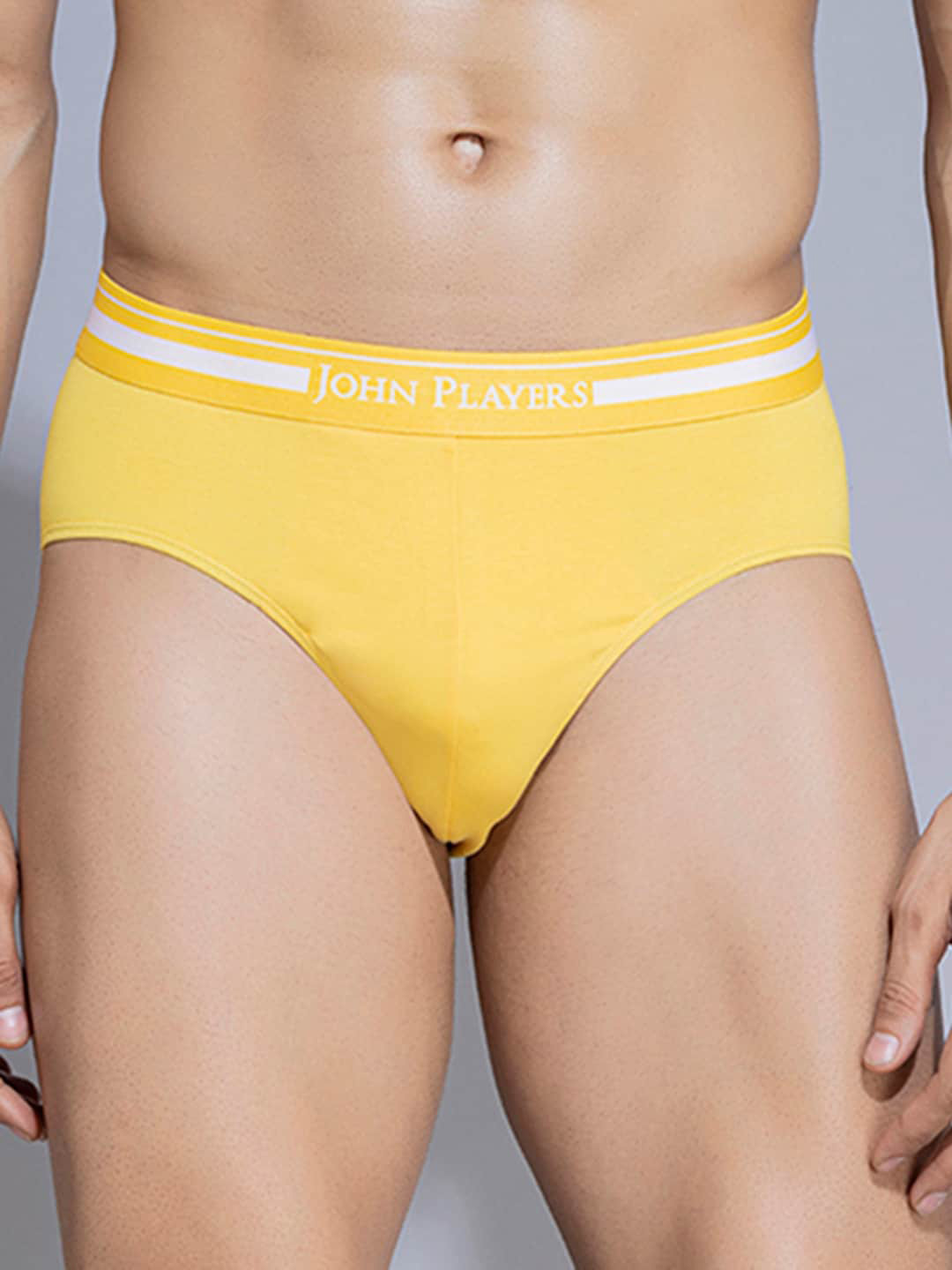 

John Players Men Mid Rise Basic Briefs JBF037M07S, Yellow