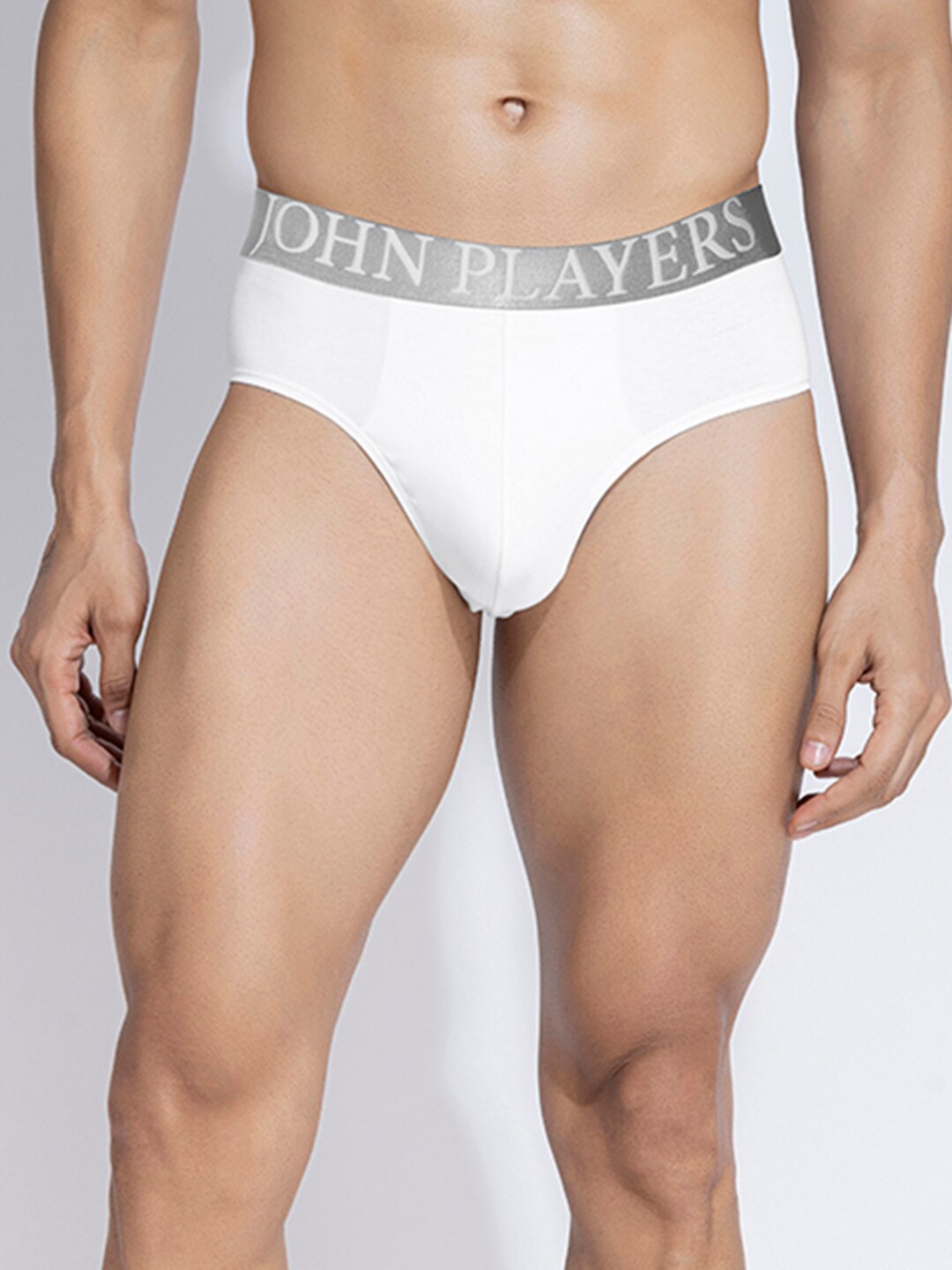 

John Players Men Mid Rise Basic Briefs JBF045M18S, White
