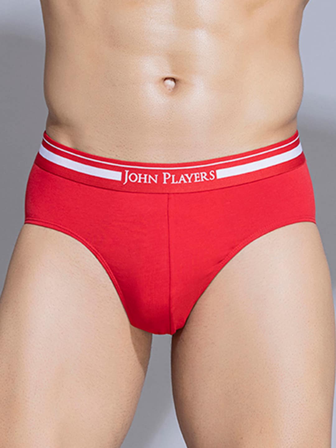 

John Players Contoured Cotton Pouch Basic Briefs JBF037M04S, Red