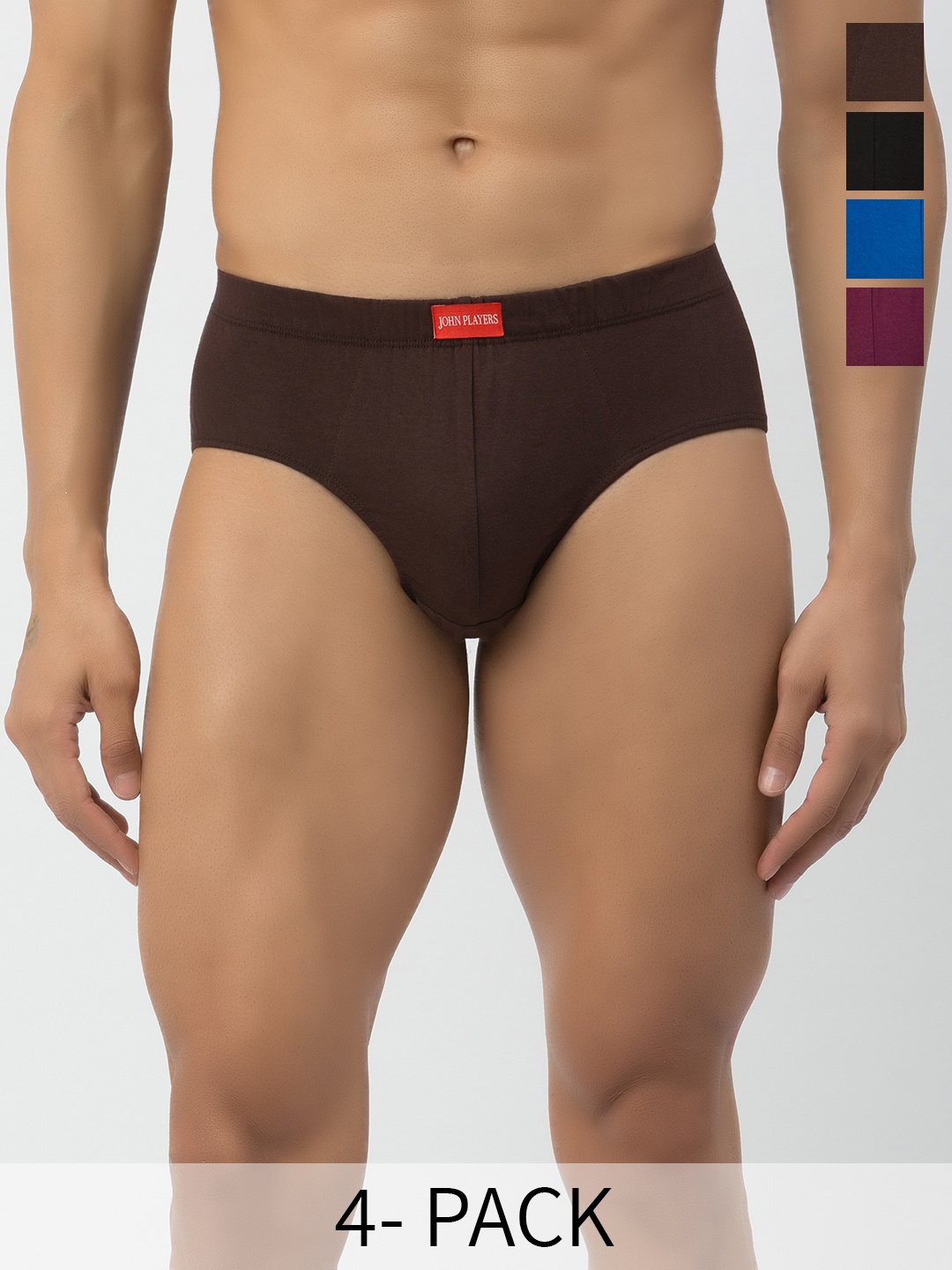 

John Players Pack Of 5 Mid-Rise Rash-Free Basic Briefs COMBOJP40S, Grey