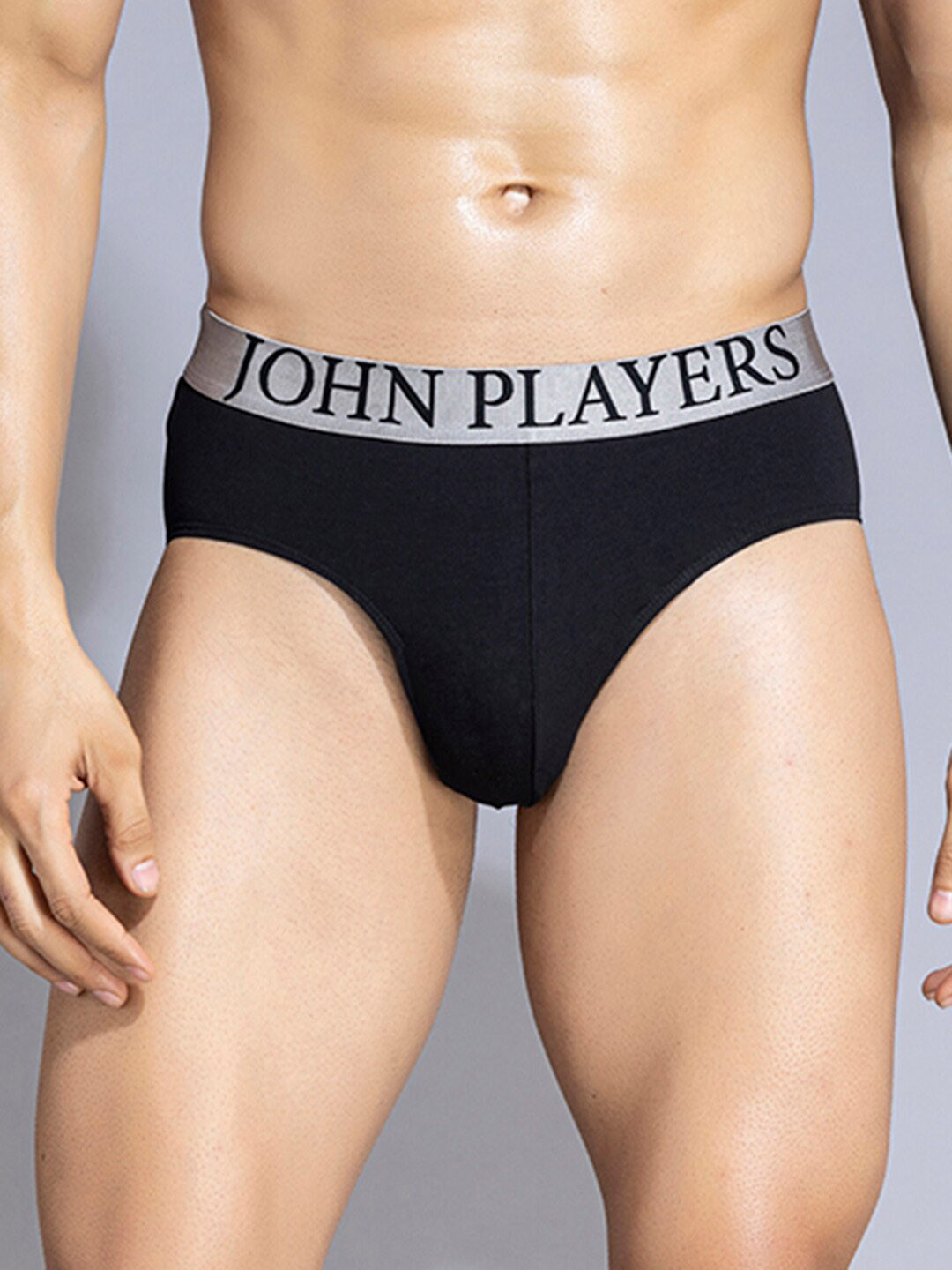

John Players Mid-Rise Contoured Pouch Basic Briefs JBF045M13S, Black