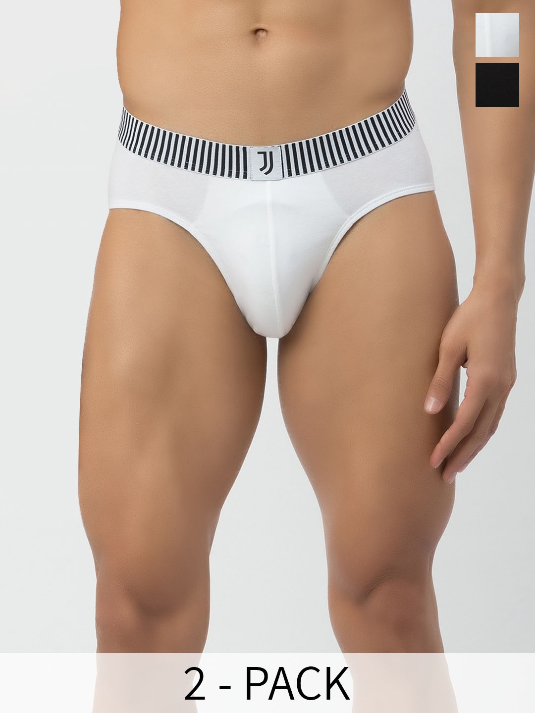 

John Players Pack Of 2 Mid-Rise Rash-Free Basic Briefs COMBOJP03S, Black
