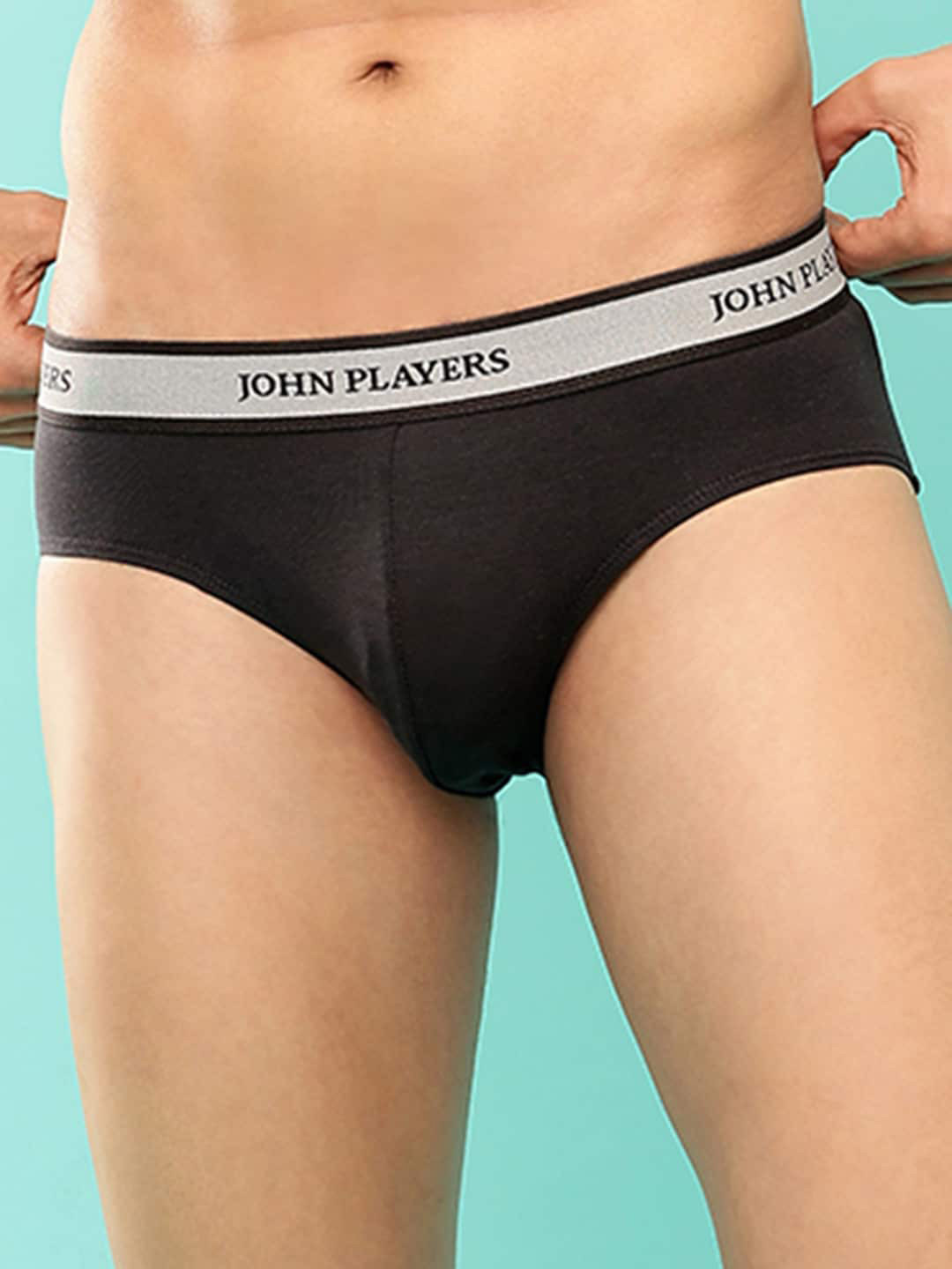 

John Players Mid-Rise Contoured Pouch Basic Briefs JBF039M13S, Black