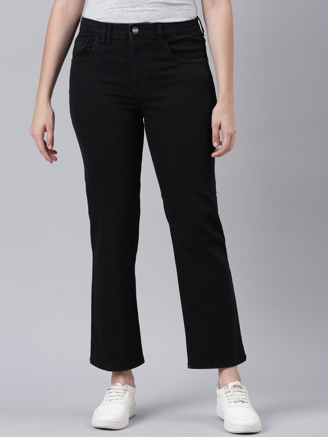

Mast & Harbour Women Black Straight Fit Clean Look Stretchable Jeans