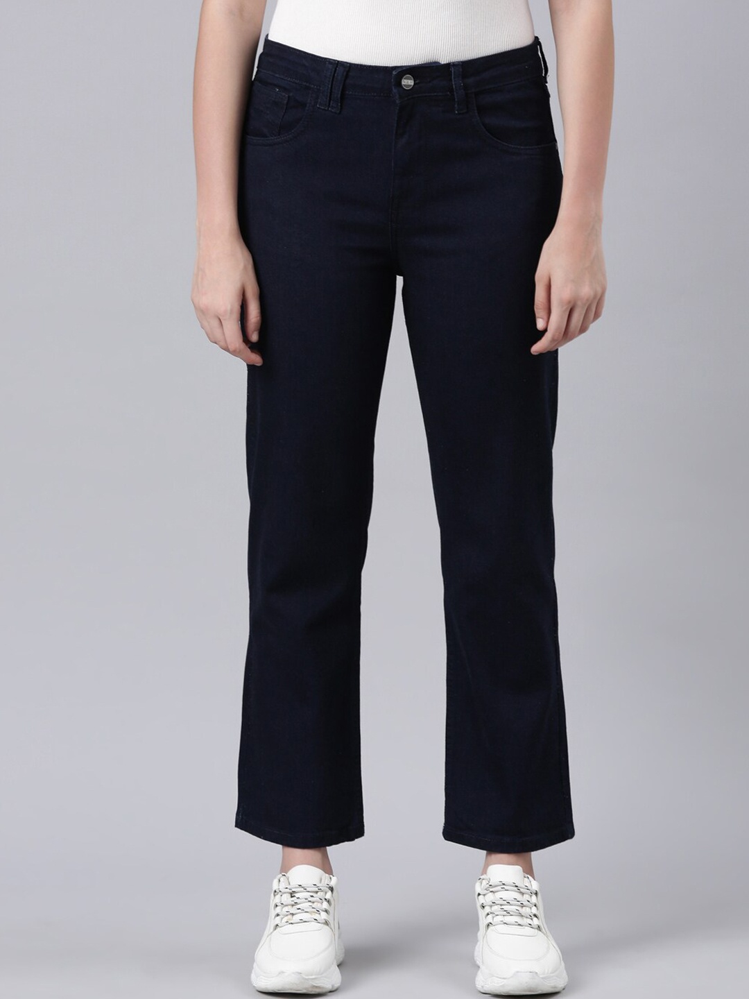 

Mast & Harbour Women Navy Blue Straight Fit Stretchable Jeans
