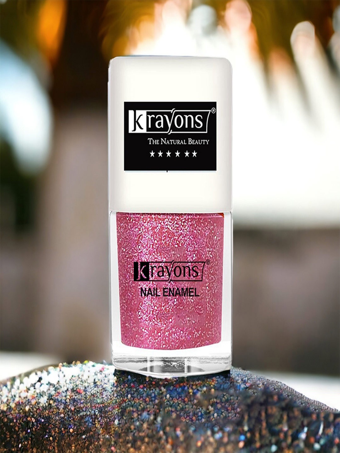

krayons Long Lasting Glitter Nail Paint - 5 ml -Baby Pink-97