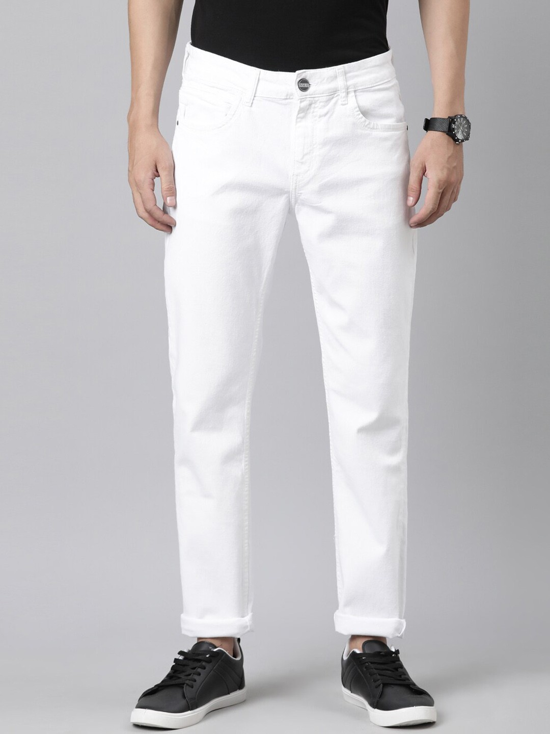 

Mast & Harbour Men White Slim Fit Clean Look Stretchable Jeans