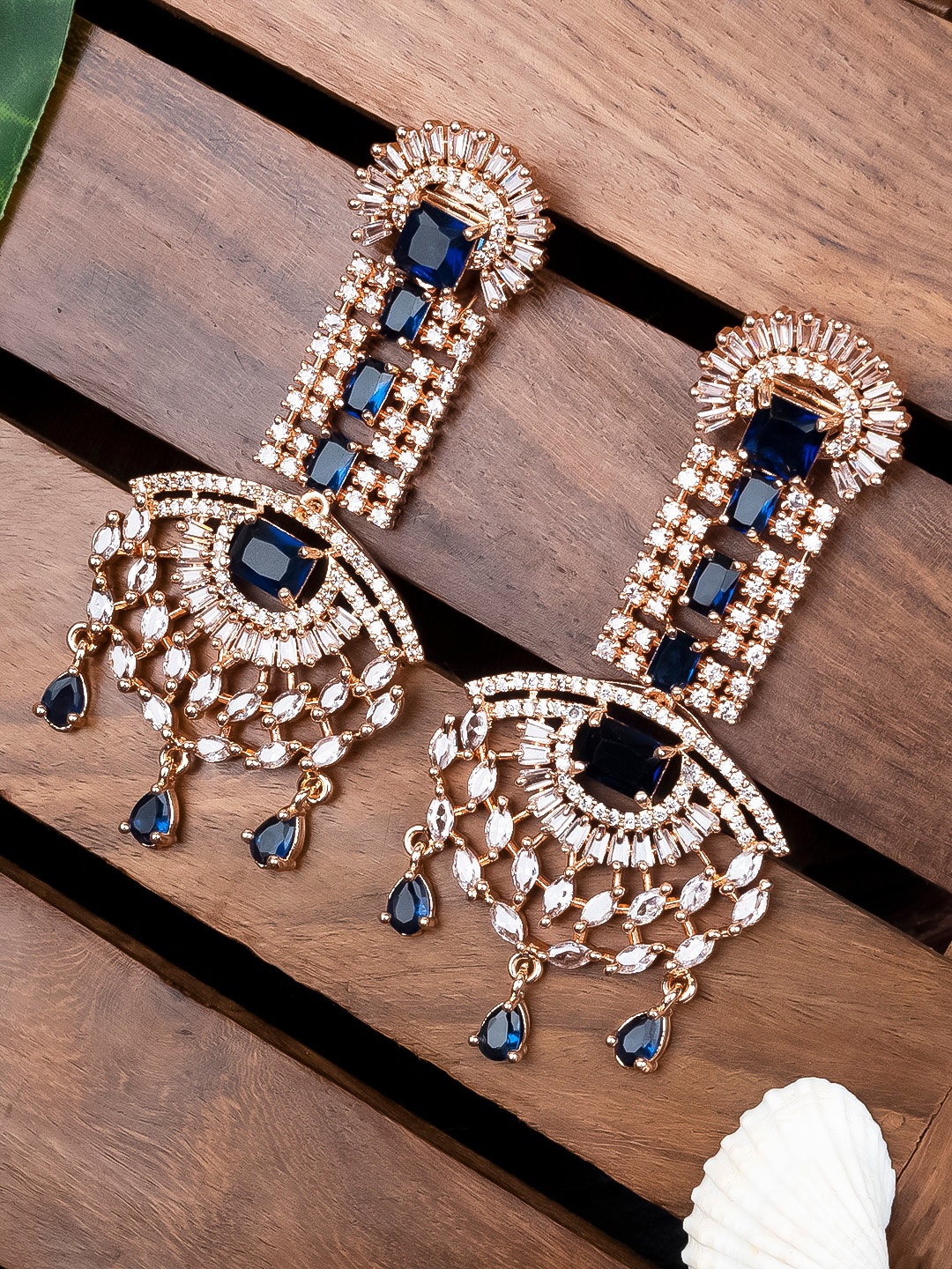 

StileAdda Rose Gold-Plated Contemporary Drop Earrings