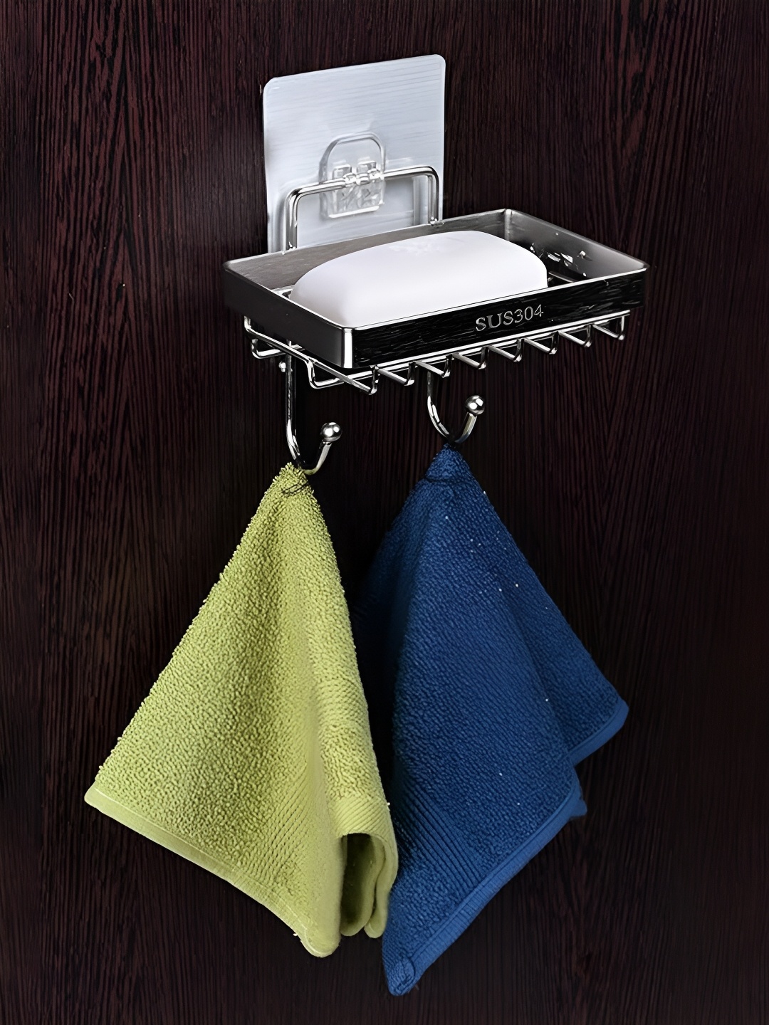 

Kuber Industries Silver-Toned Stainless Steel Bathroom Caddy