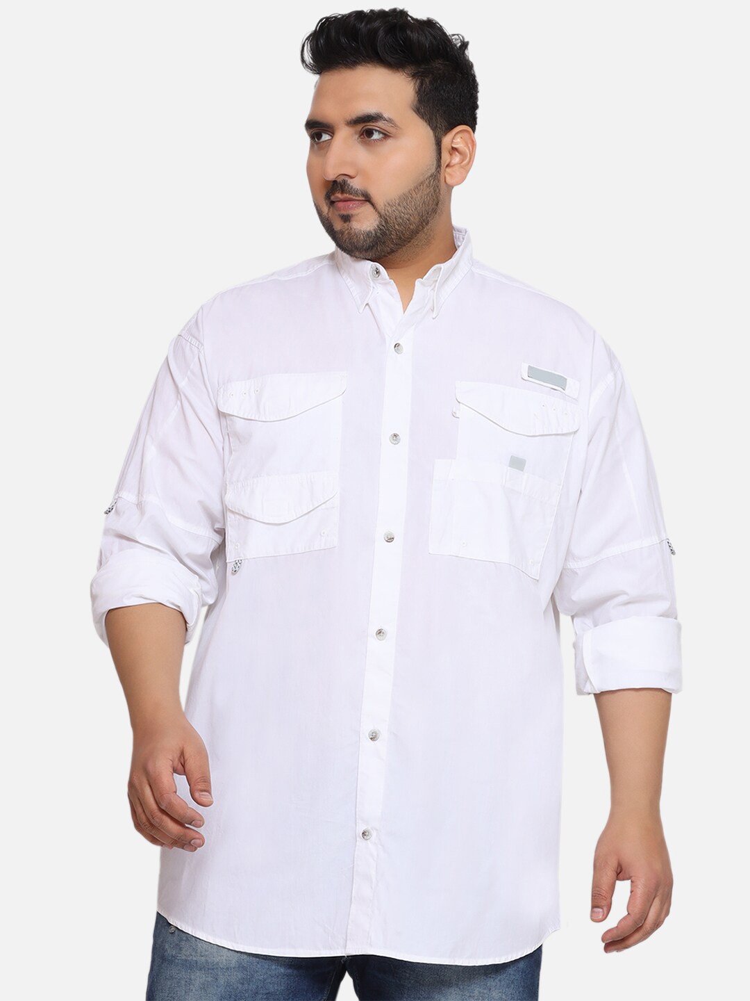 

Santonio Men Classic Opaque Casual Shirt, White