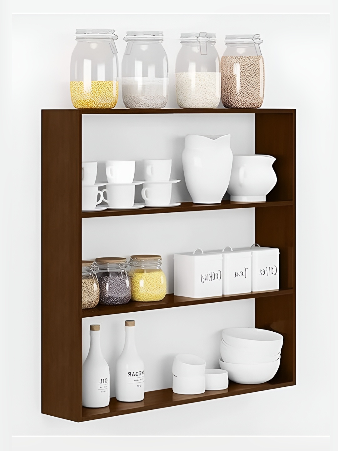 

Kuber Industries Brown Wood Wall Shelves