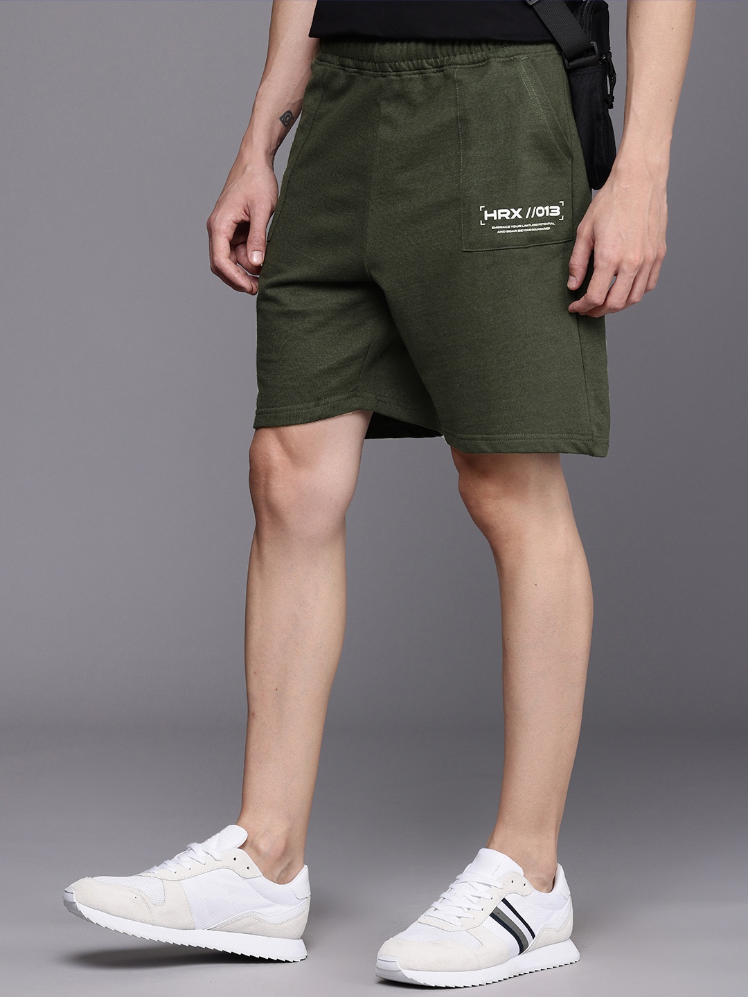 

HRX by Hrithik Roshan Men Lifestyle Typography Printed Shorts, Olive