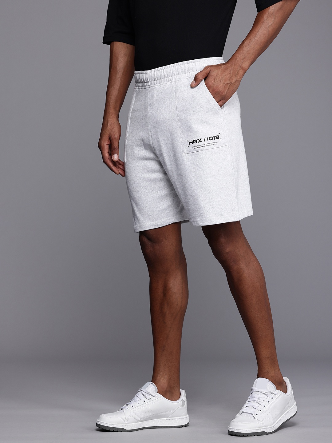 

HRX by Hrithik Roshan Men Lifestyle Typography Printed Shorts, Grey melange