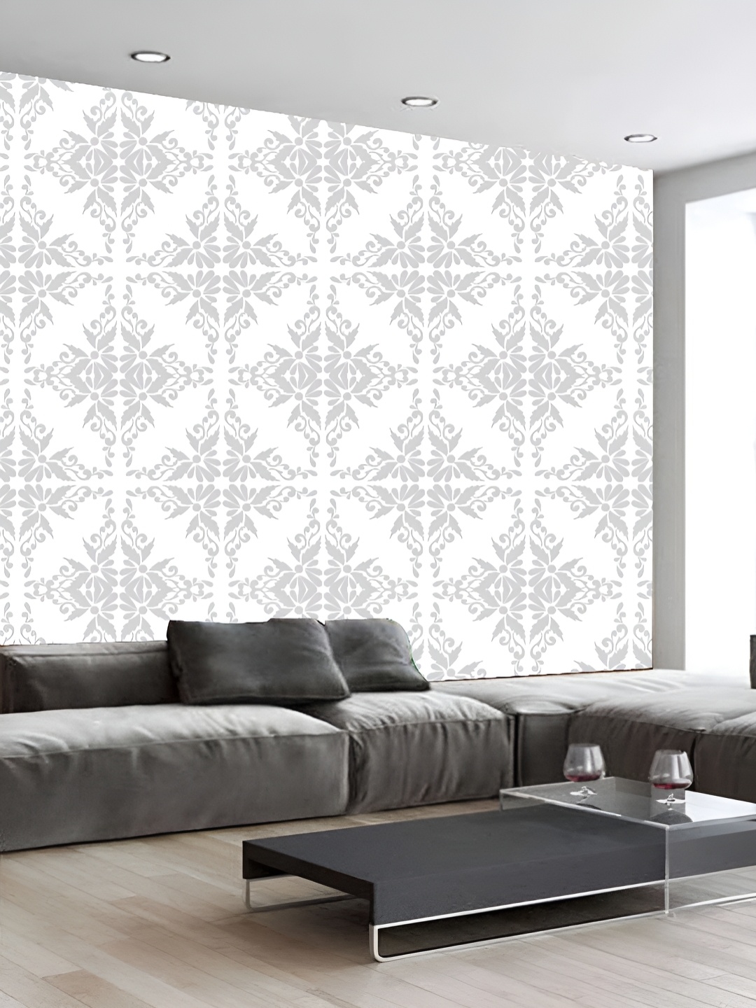 

KSHIRSA White Printed Self-Adhesive Wallpaper