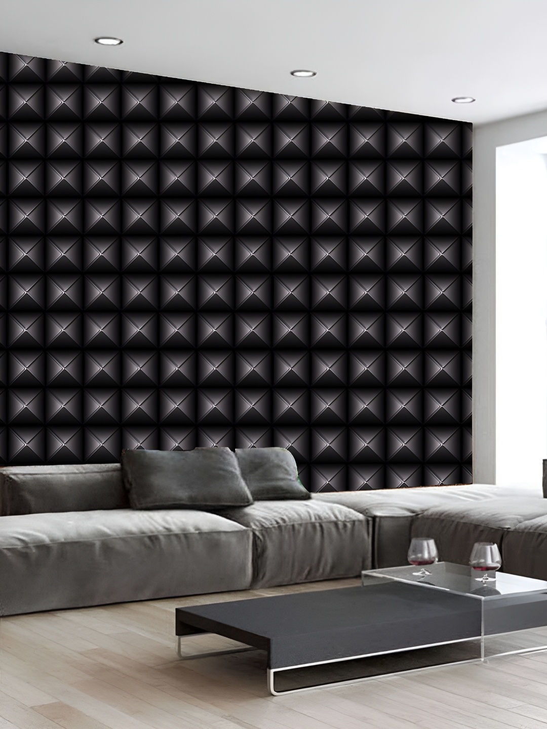 

KSHIRSA Black Printed 3D Self Adhesive Wall Sticker