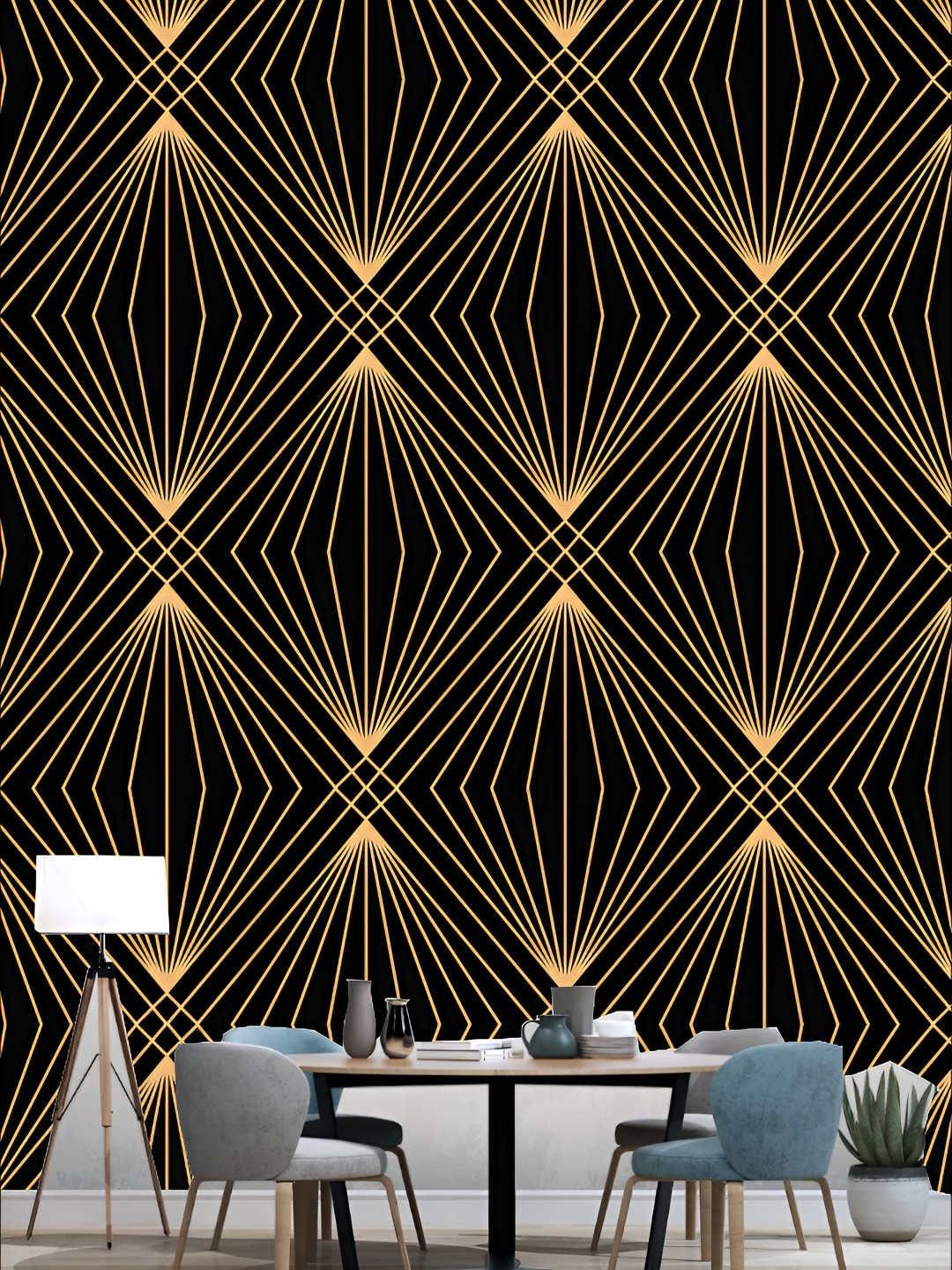 

KSHIRSA Yellow & Black Printed 3D Self Adhesive Wall Sticker
