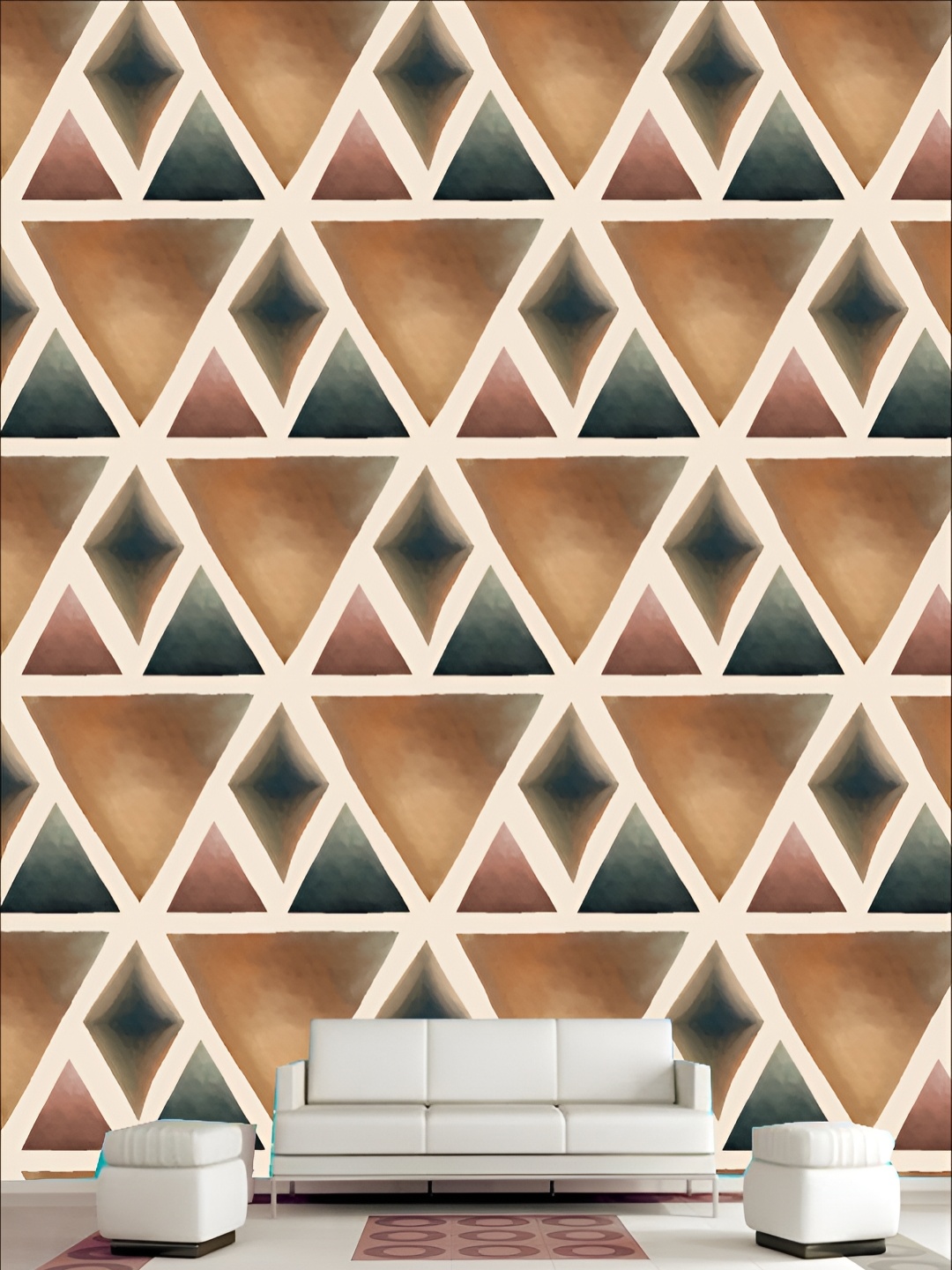 

KSHIRSA Brown & Black 3D Printed Self Adhesive Wallpaper