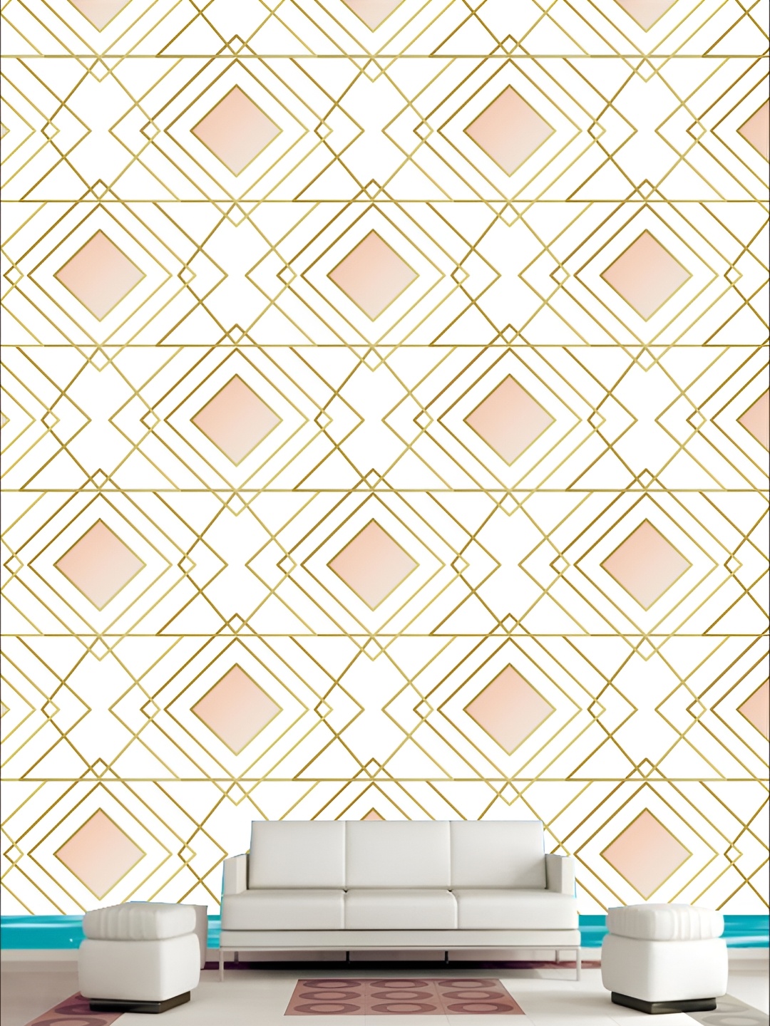 

KSHIRSA White & Pink Printed Self Adhesive Wallpaper