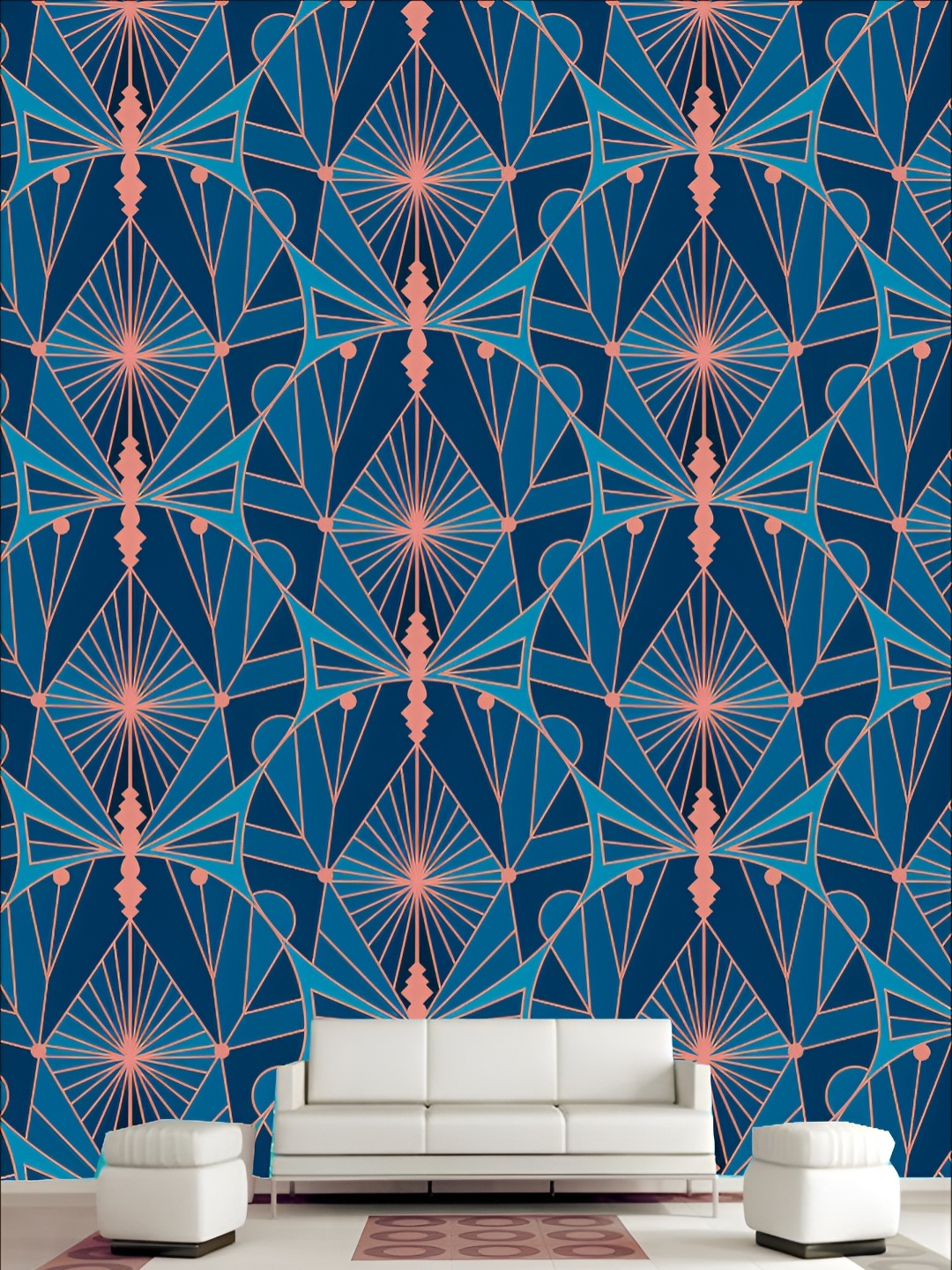 

KSHIRSA Blue & Pink 3D Abstract Printed Self Adhesive Wall Sticker