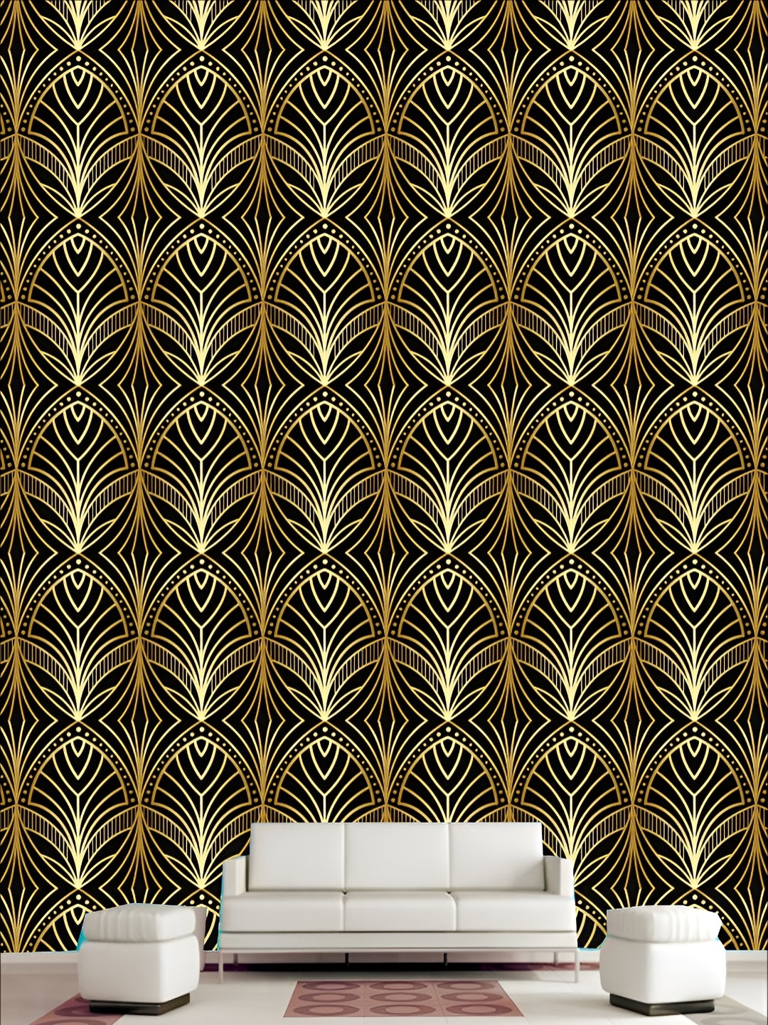 

KSHIRSA Black & Beige Floral Printed Self-Adhesive Laminated Wallpaper