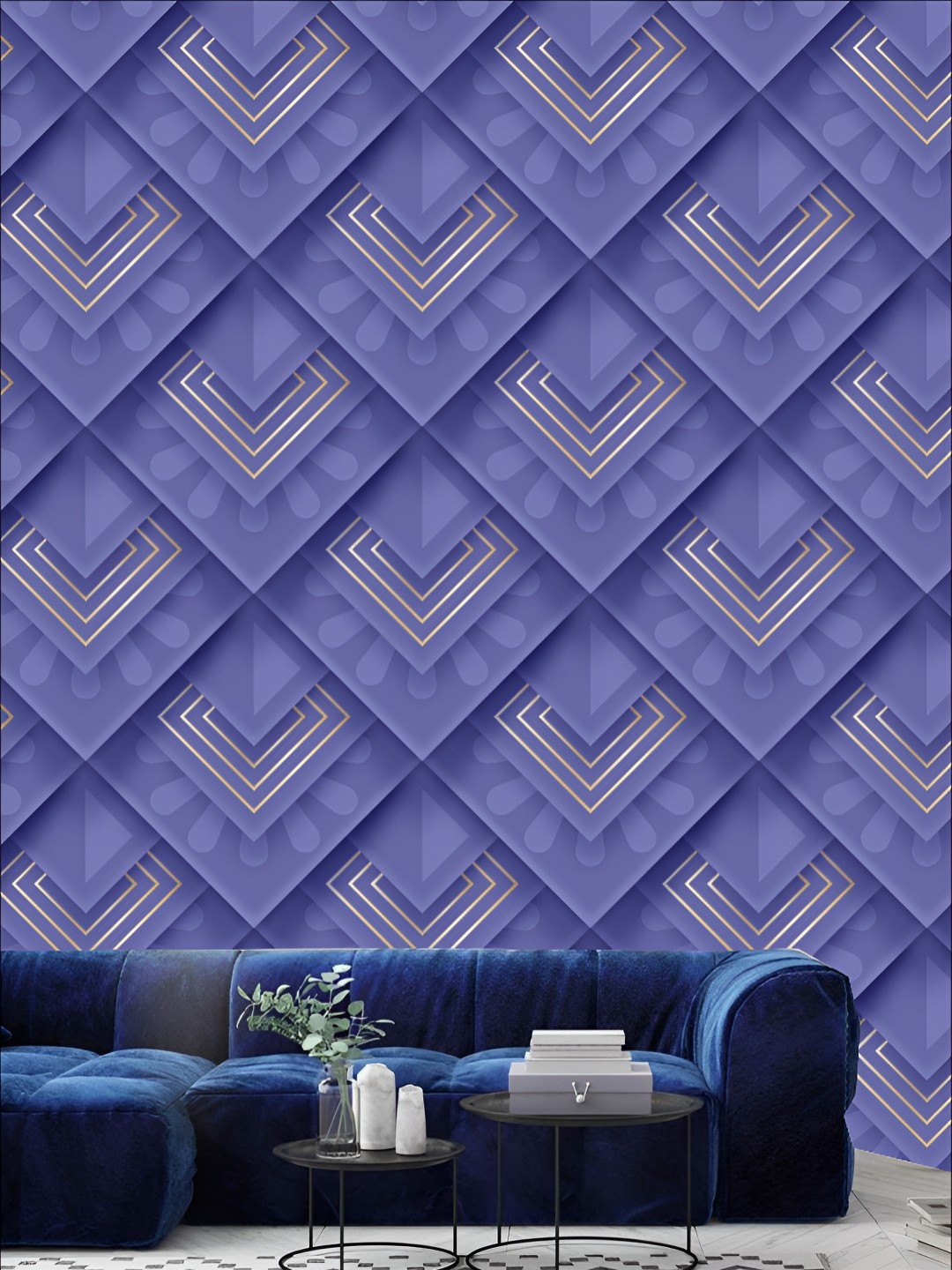 

KSHIRSA Blue 3D Printed Self Adhesive Wall Sticker