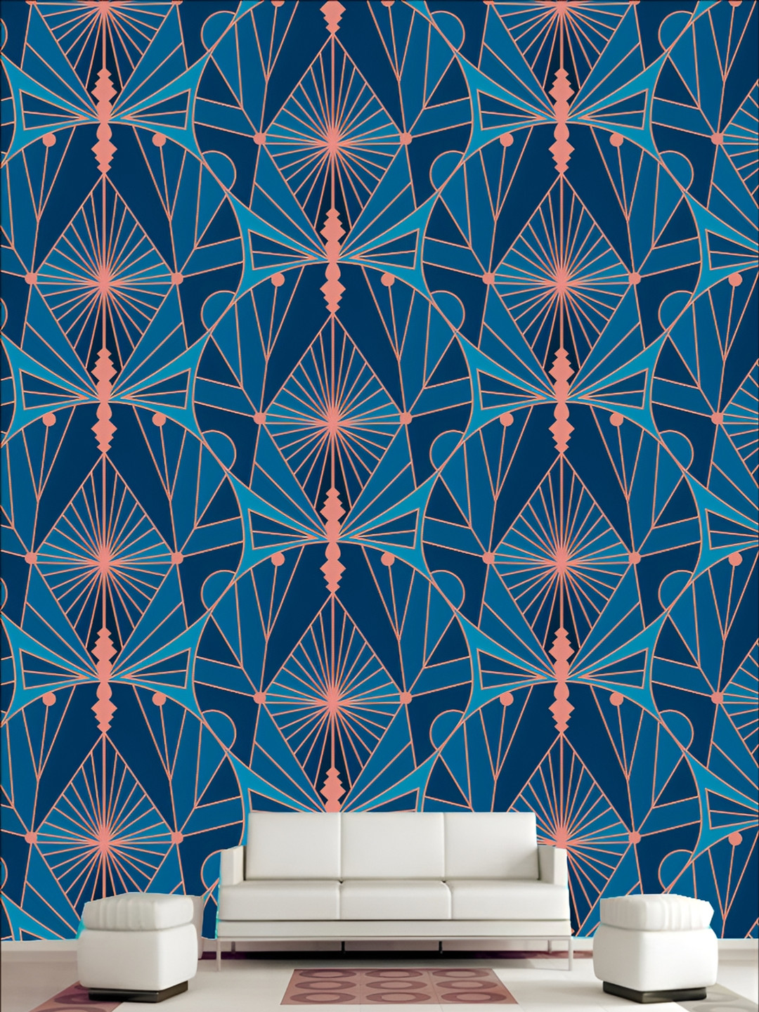 

KSHIRSA Blue & Pink 3D Abstract Printed Self Adhesive Wall Paper