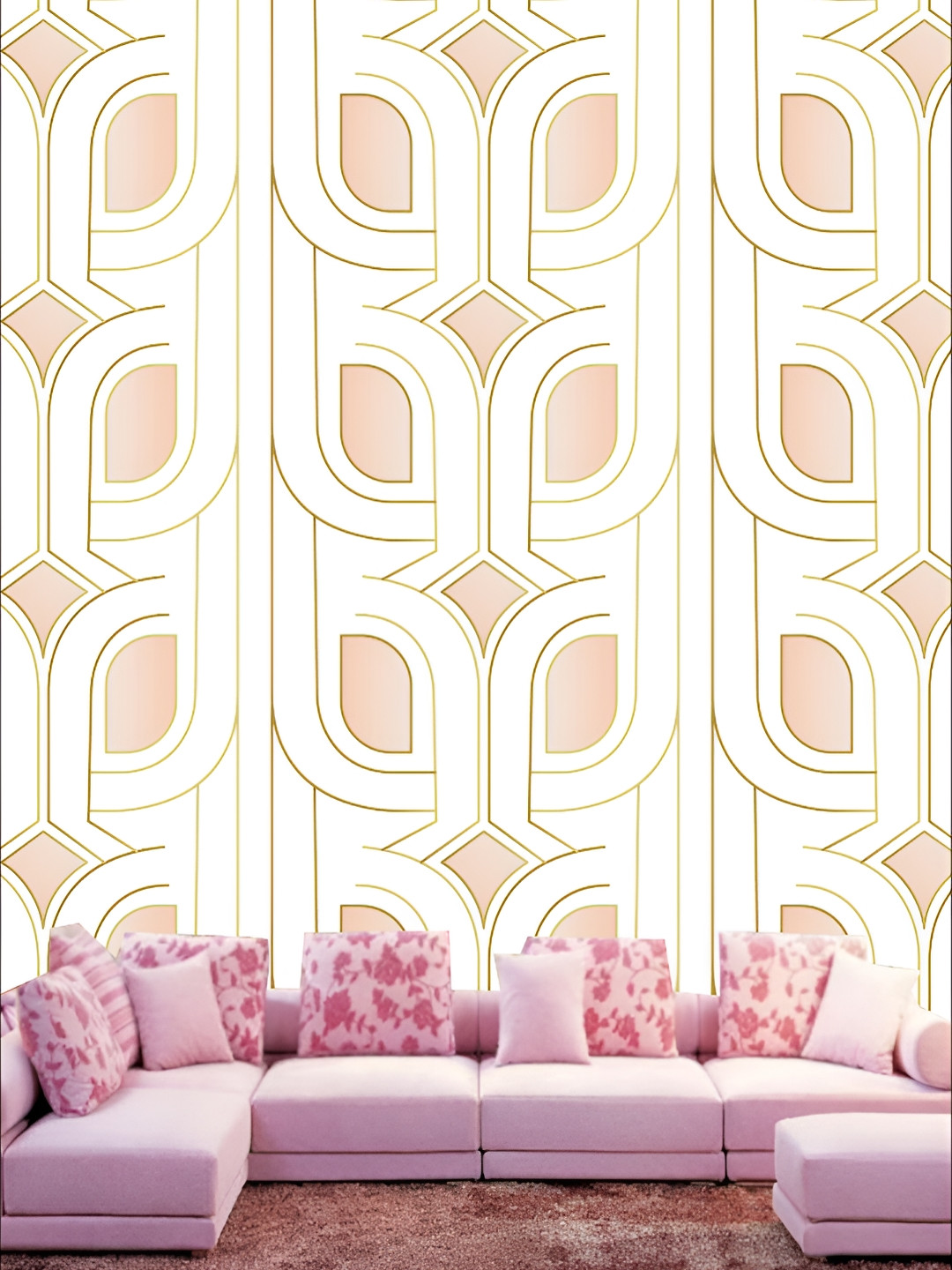 

KSHIRSA White & Pink Printed 3D Self Adhesive Wall Sticker