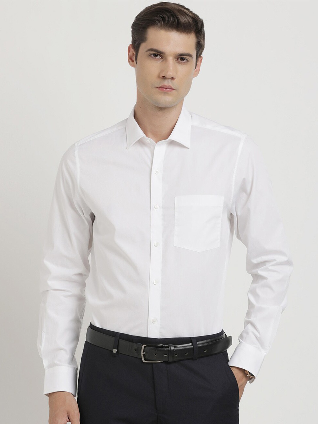 

Turtle Men Classic Slim Fit Opaque Formal Shirt, White