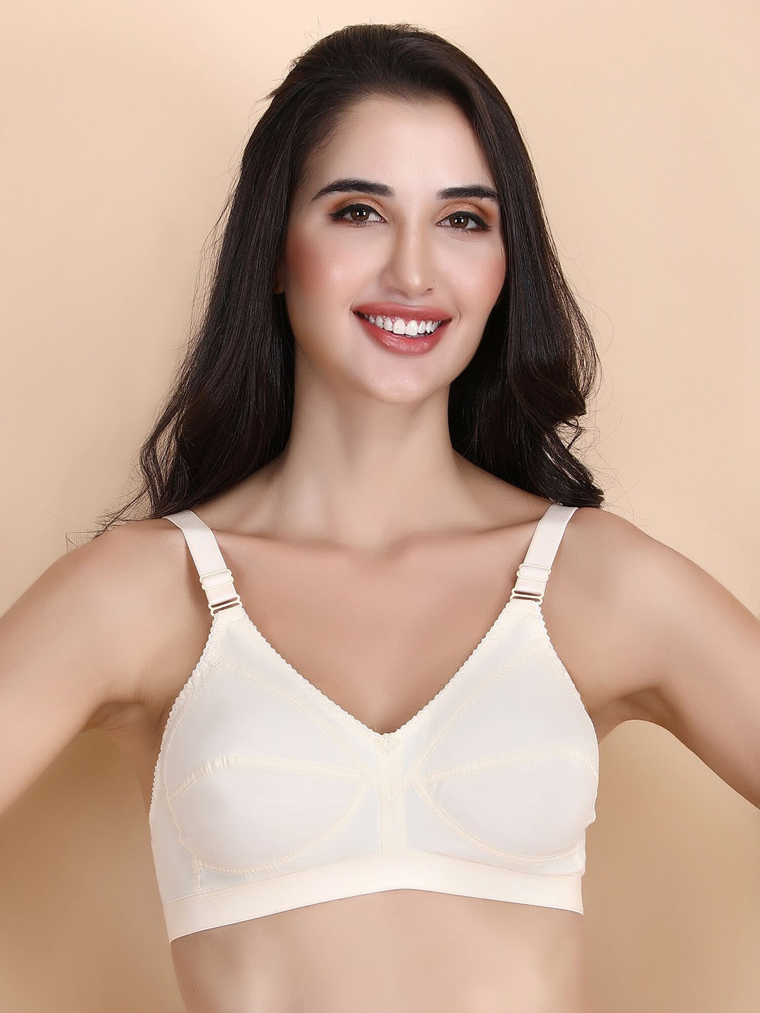 

Hill Islands Plus Size Full Coverage Non Padded Everyday Bra With All Day Comfort, Beige