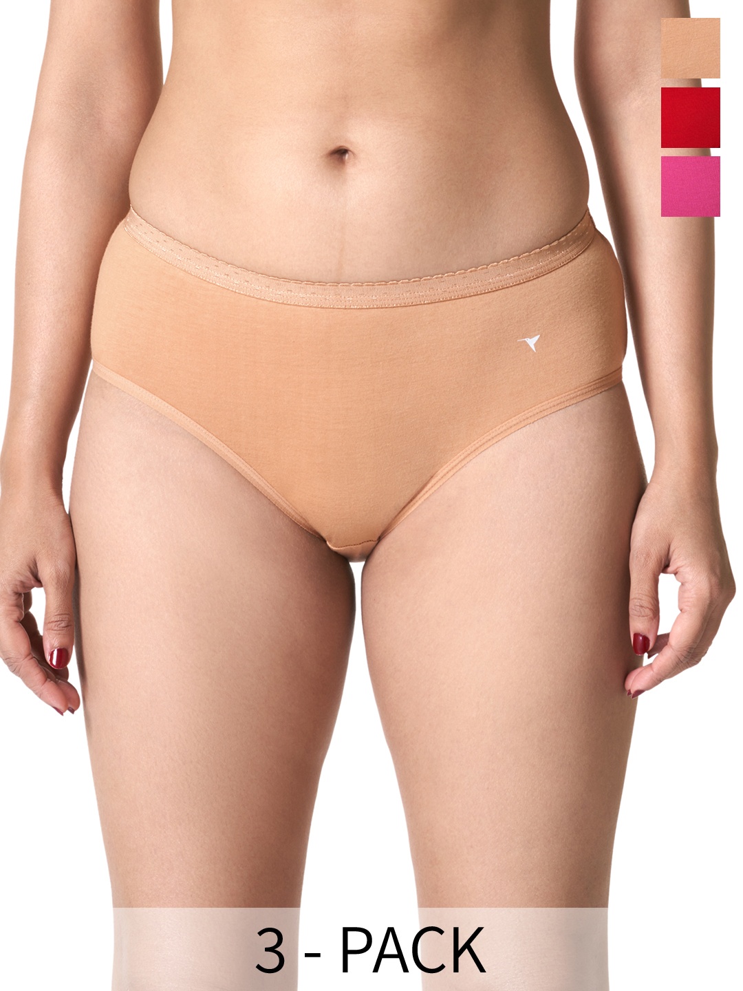 

BLOSSOM Women Cotton Outer Elastic Hipster Combo- PASSION PANTY 3 PACK, Assorted
