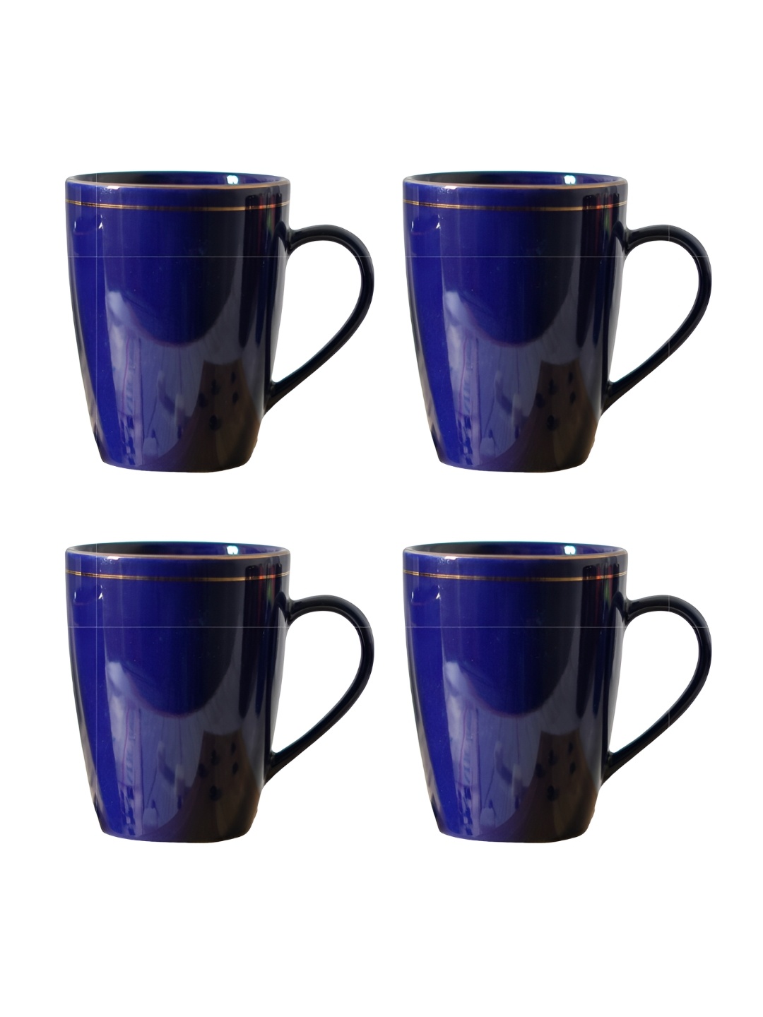 

Femora Blue 4 Pieces Ceramic Dishwasher Safe Glossy Mugs 360 ml Each