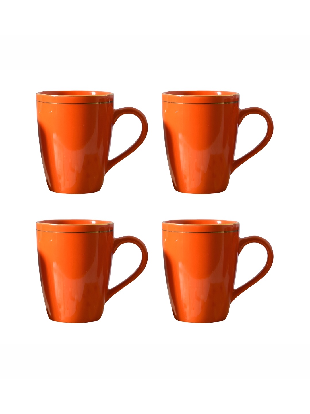 

Femora Red 4 Pieces Ceramic Dishwasher Safe Glossy Mugs 360 ml Each