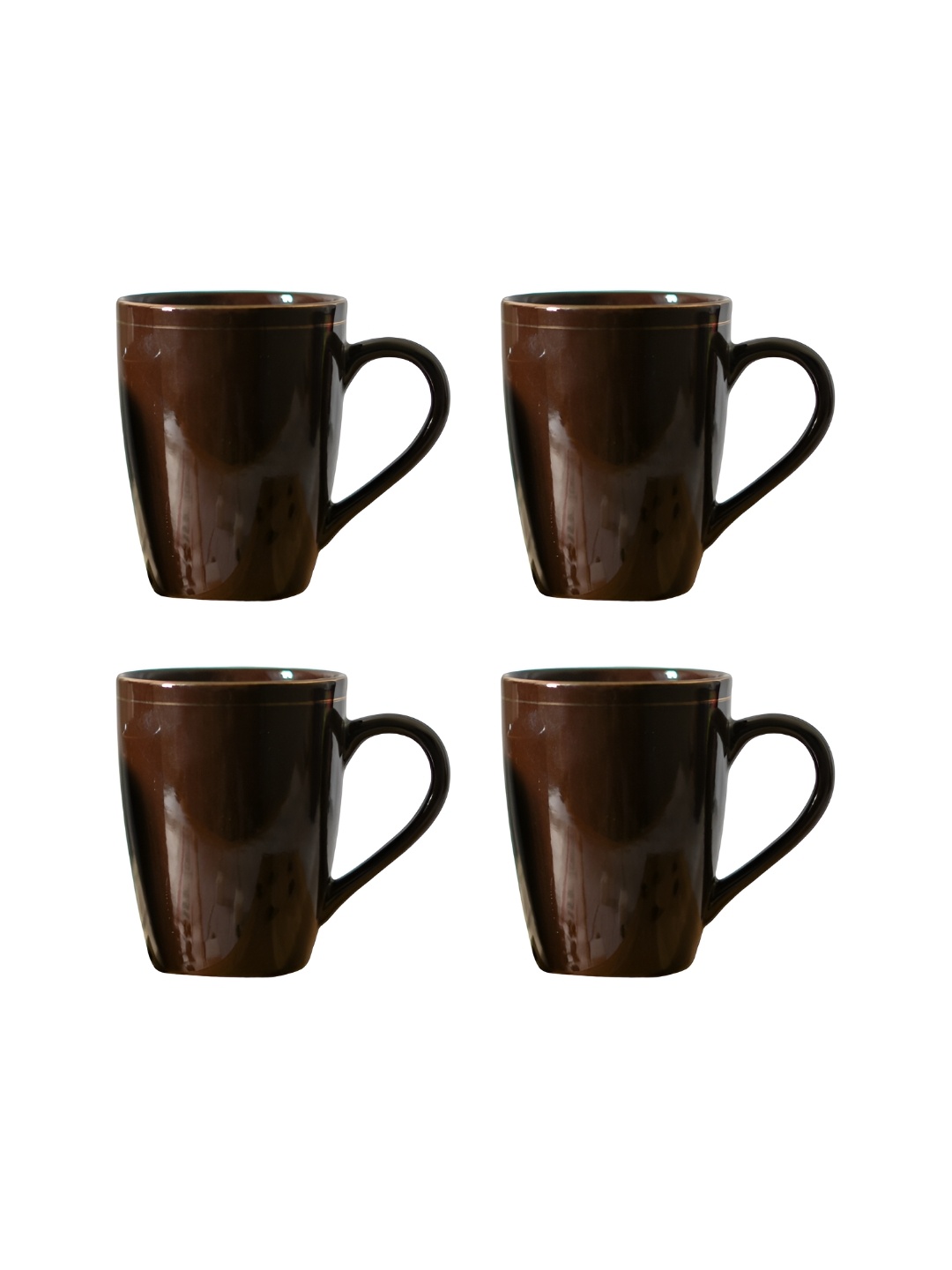 

Femora Brown 4 Pieces Ceramic Dishwasher Safe Glossy Mugs 360 ml Each