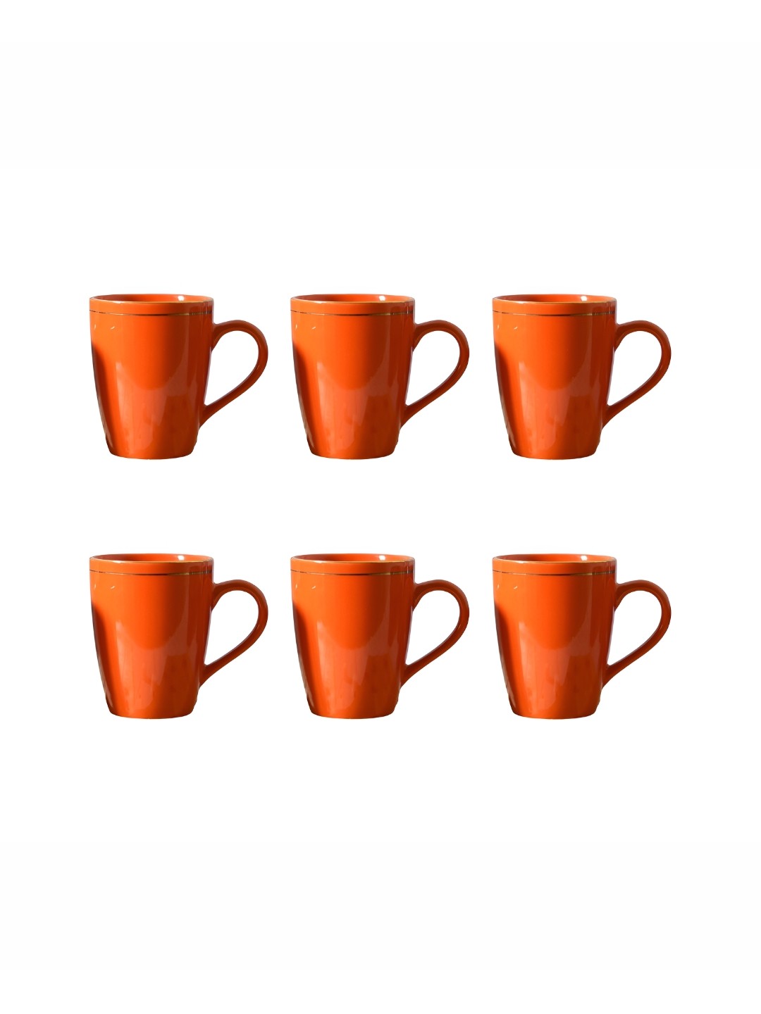 

Femora Red 6 Pieces Ceramic Dishwasher Safe Glossy Mugs 360 ml Each