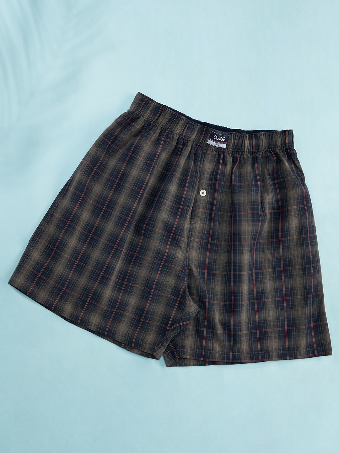 

Ajile by Pantaloons Anti-roll Checked Pure Cotton Boxers, Grey