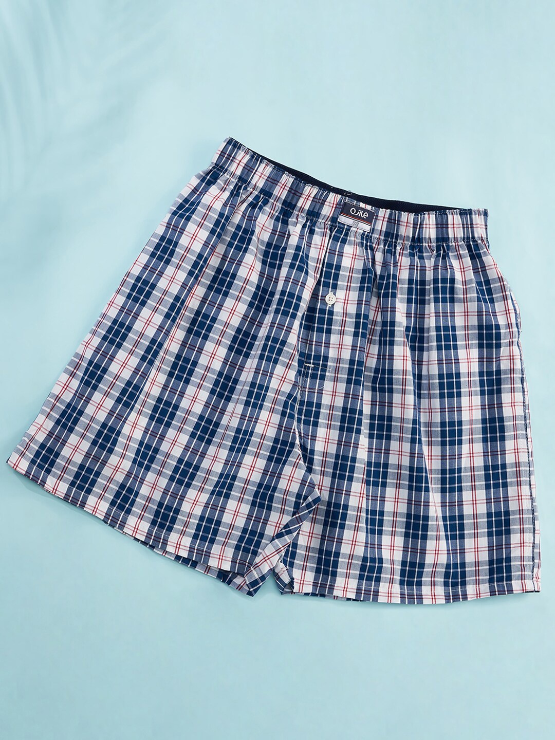 

Ajile by Pantaloons Checked Pure Cotton Boxers, Blue