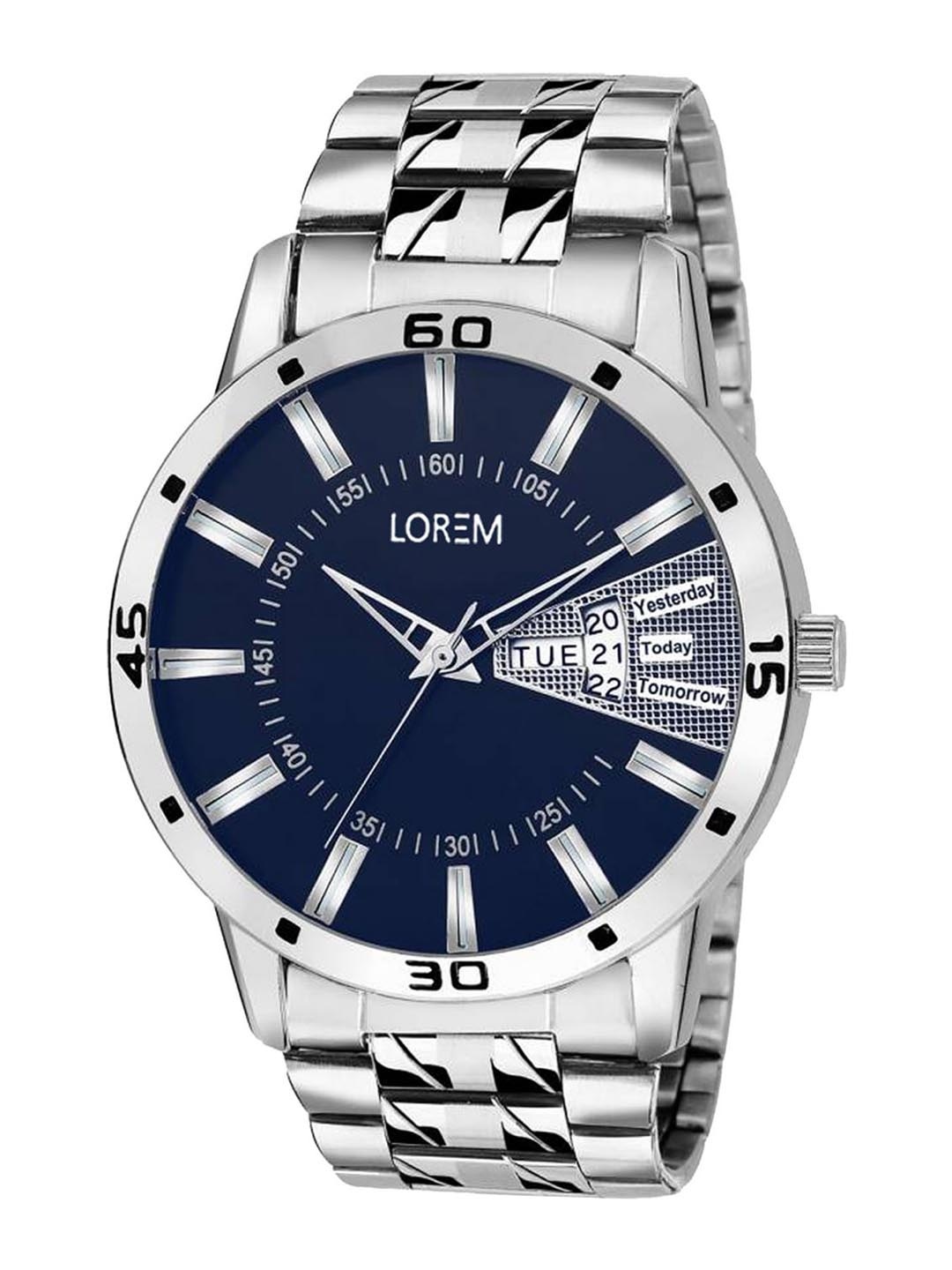 

LOREM Men Dial & Stainless Steel Bracelet Style Straps Analogue Watch LR102-A, Blue