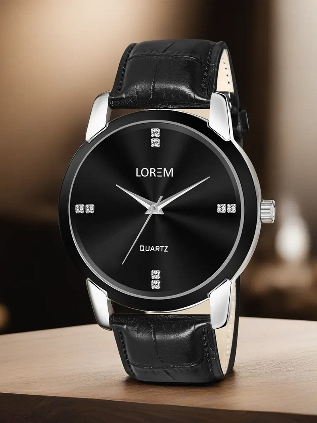 

LOREM Men Dial & Bracelet Style Straps Analogue Watch LR96-A, Black